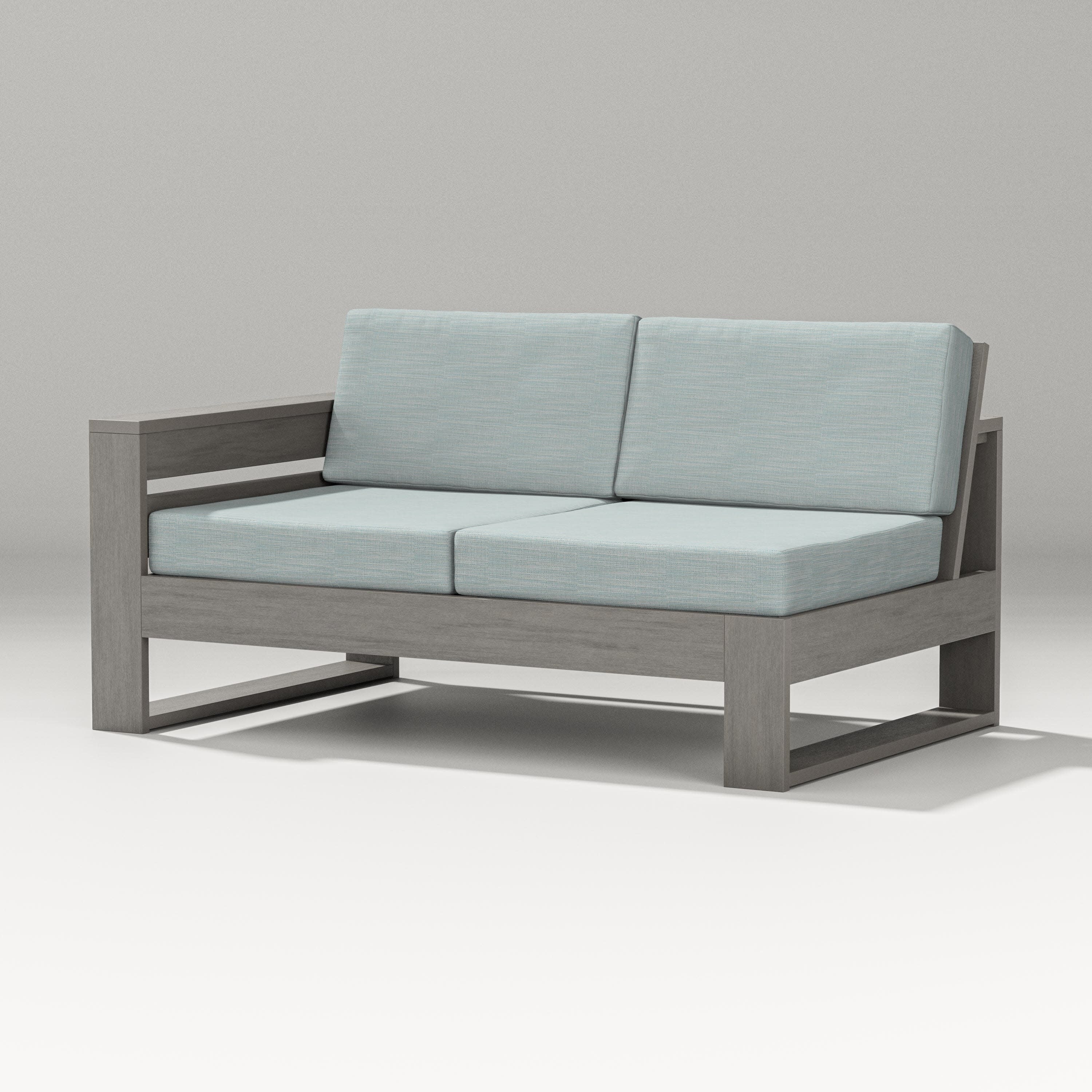 Latitude Modular Left Arm Loveseat in Driftwood / Soothe Mist