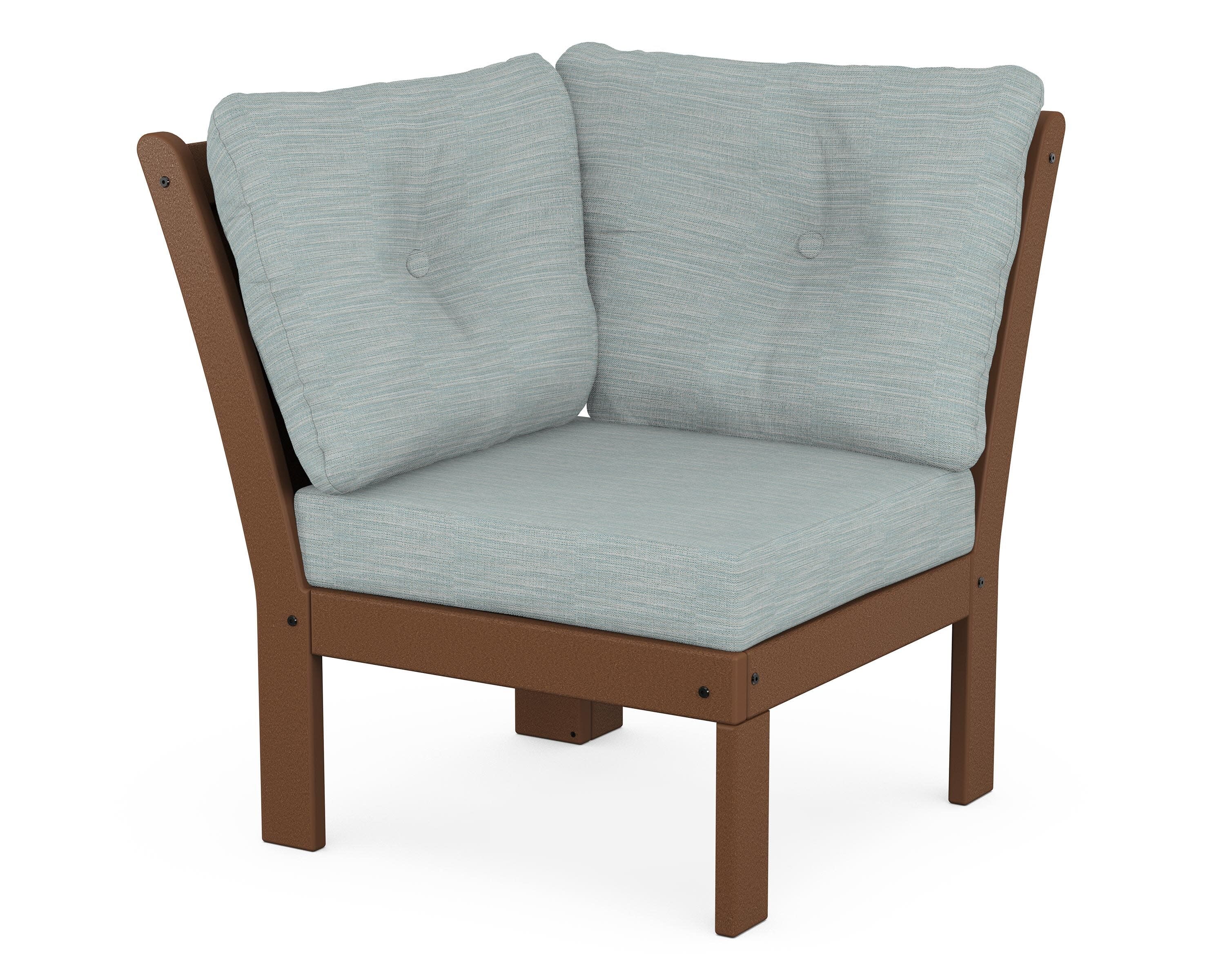Vineyard Modular Corner Chair in Teak / Soothe Mist