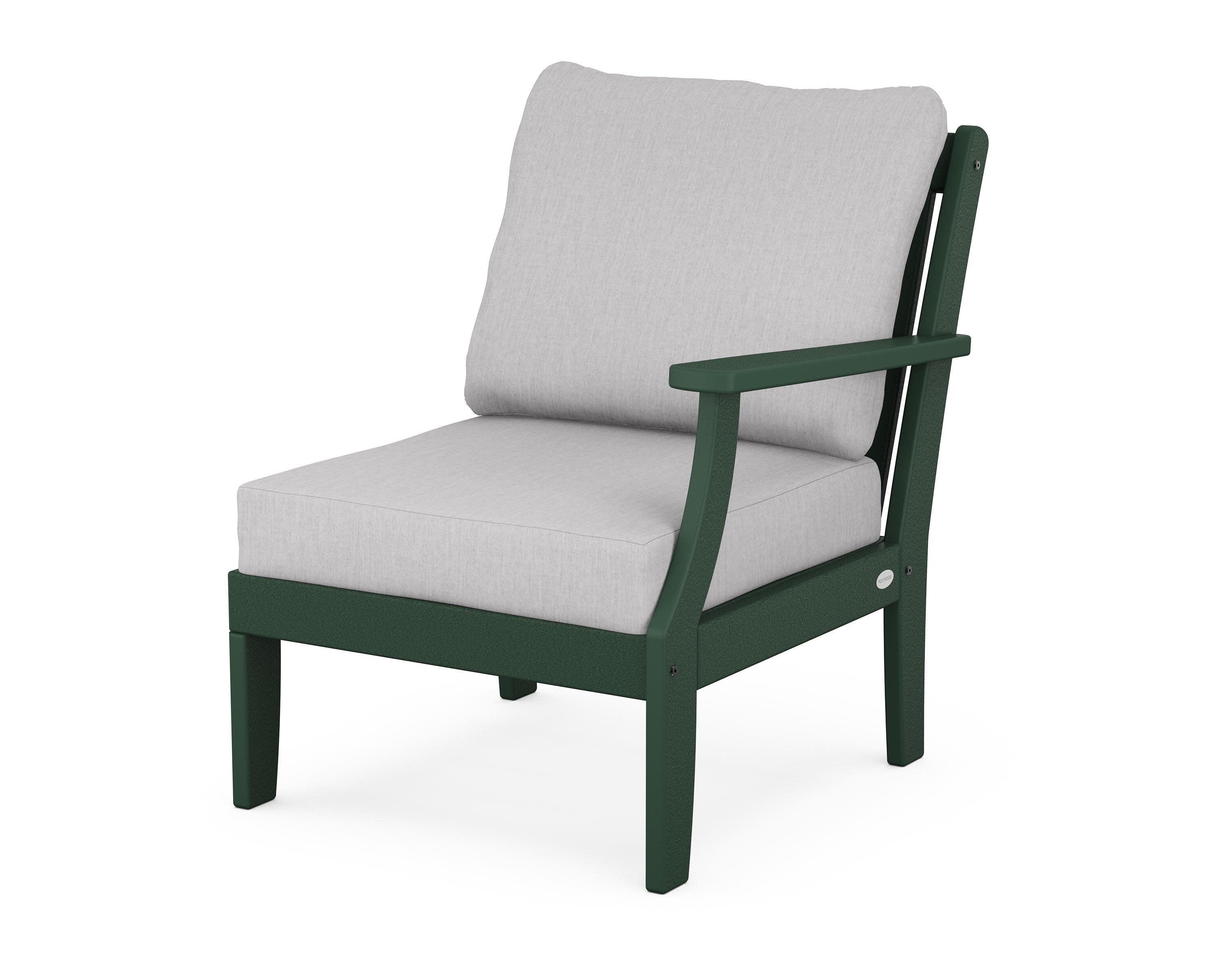 Braxton Modular Right Arm Chair in Green / Granite