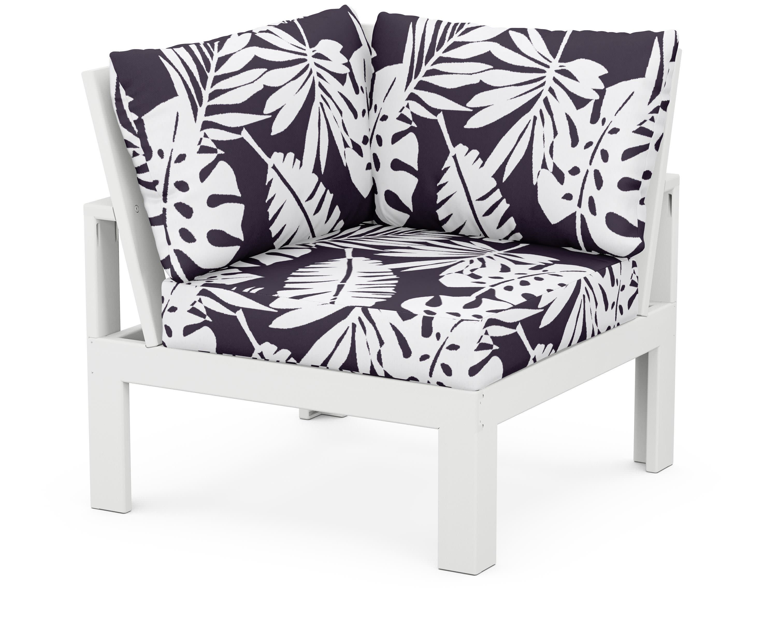 Modular Corner Chair in White / Leaf Navy