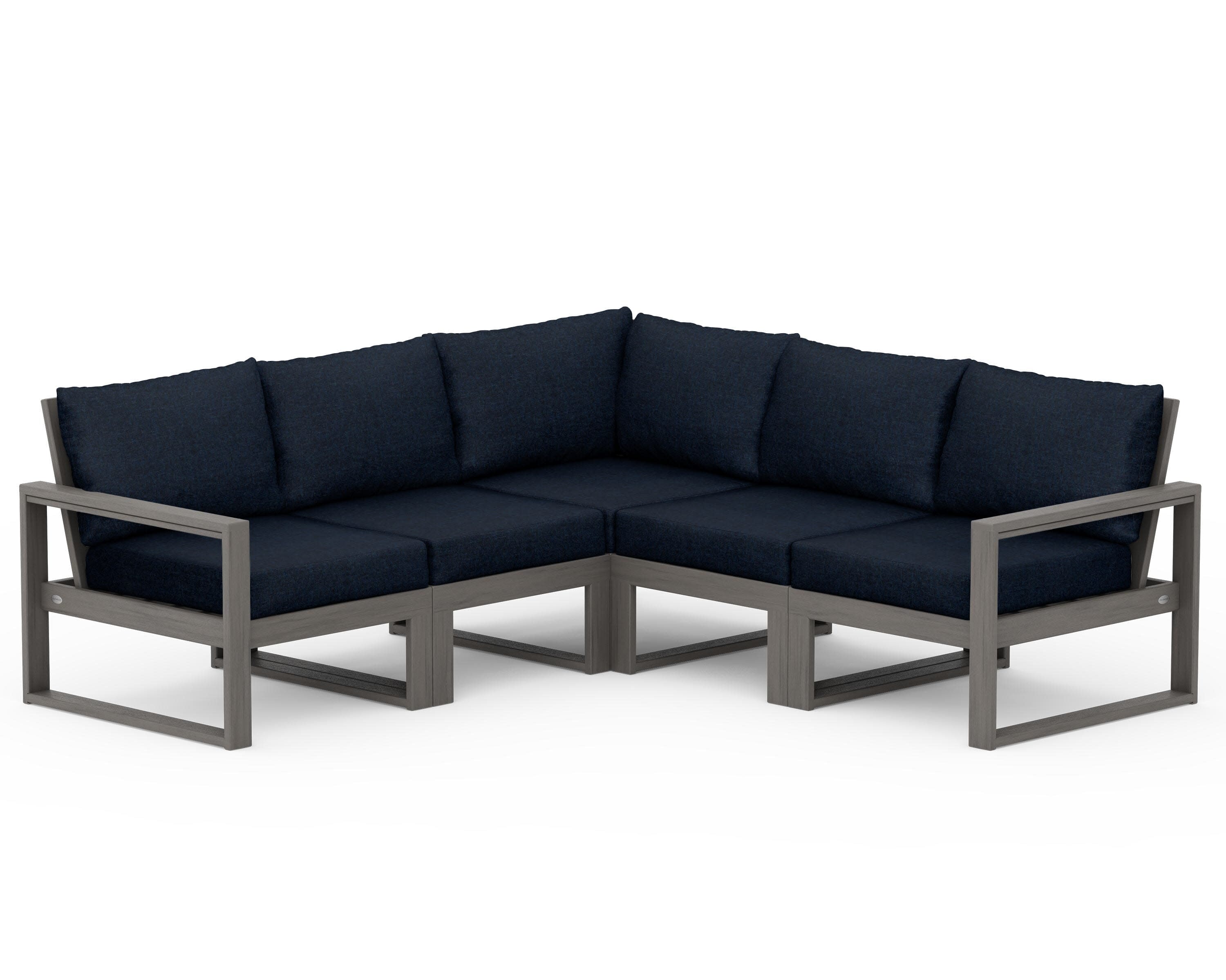 EDGE 5-Piece Modular Deep Seating Set in Driftwood / Marine Indigo