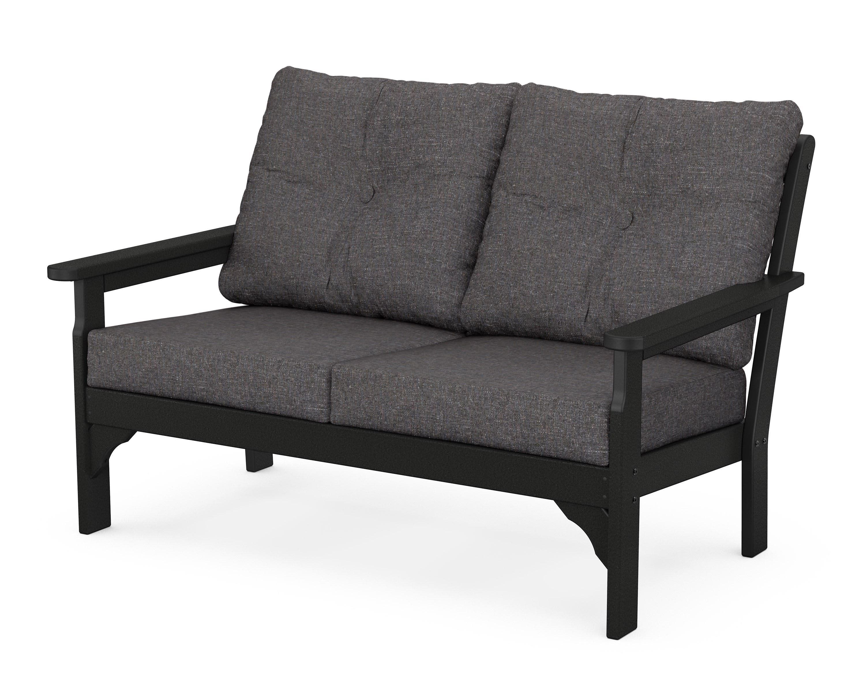 Vineyard Deep Seating Loveseat in Black / Ash Charcoal