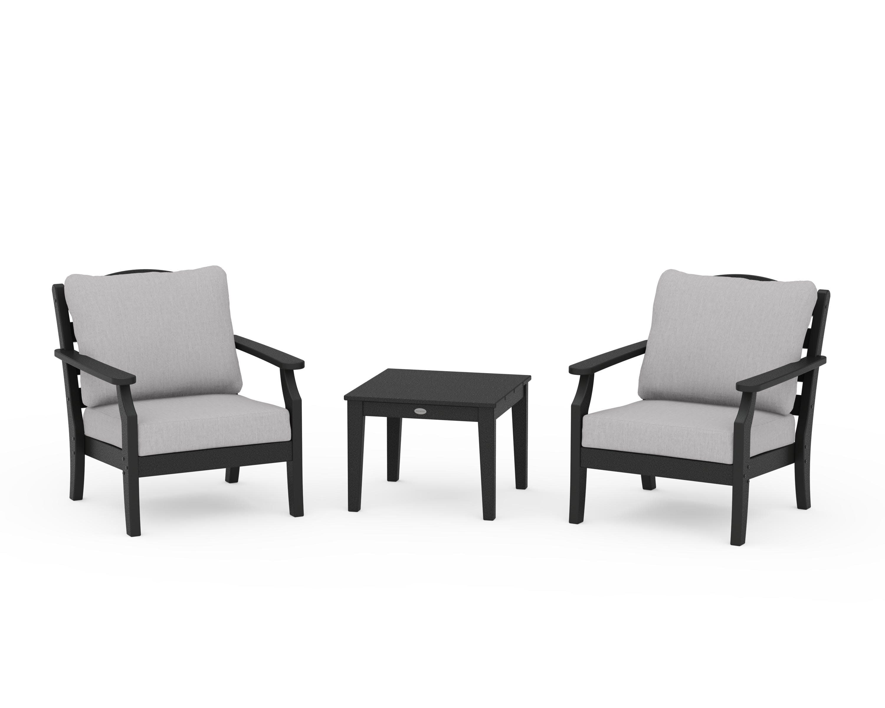 Savannah 3-Piece Deep Seating Set in Black / Granite