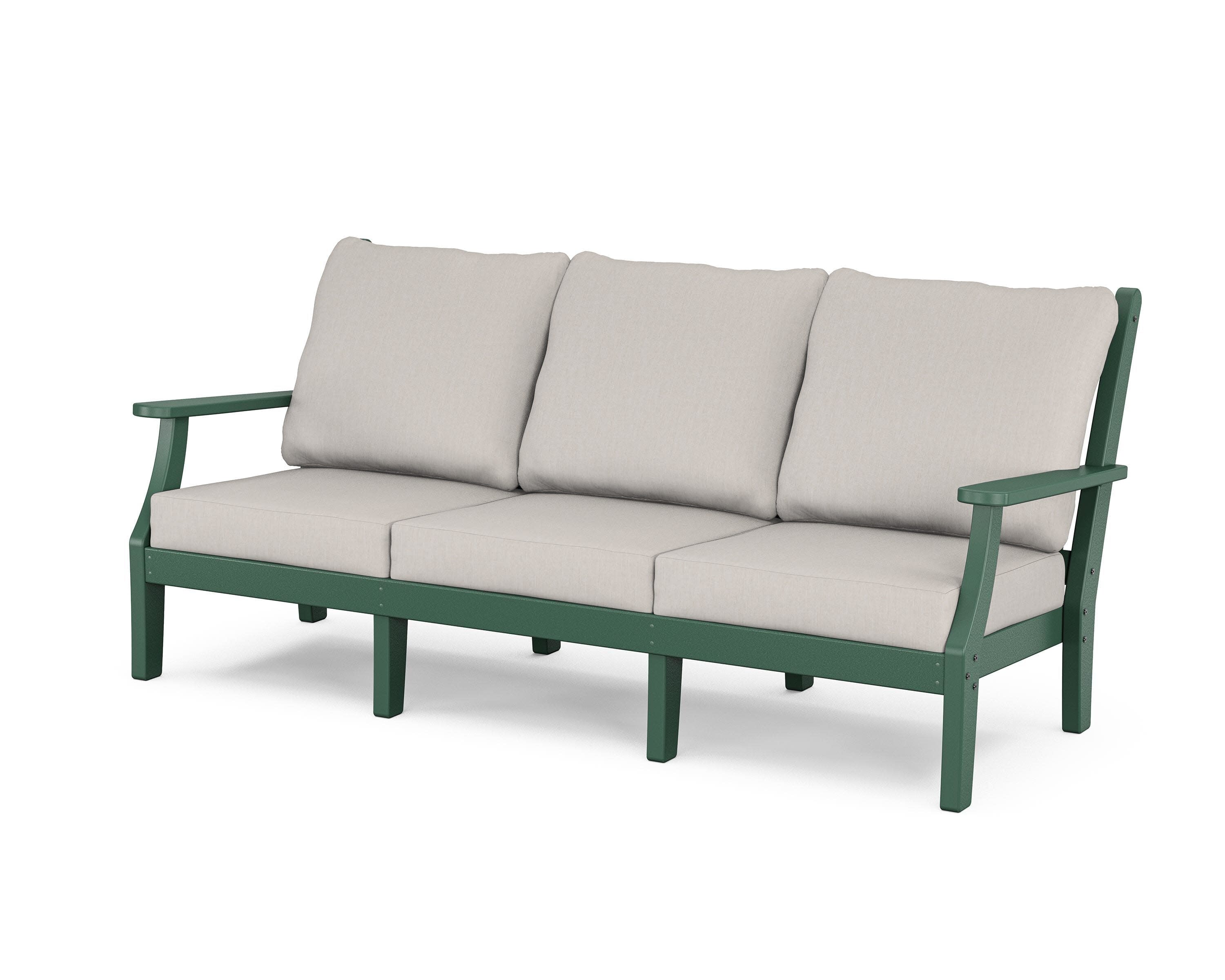 Wovendale Deep Seating Sofa in Green / Cast Ash