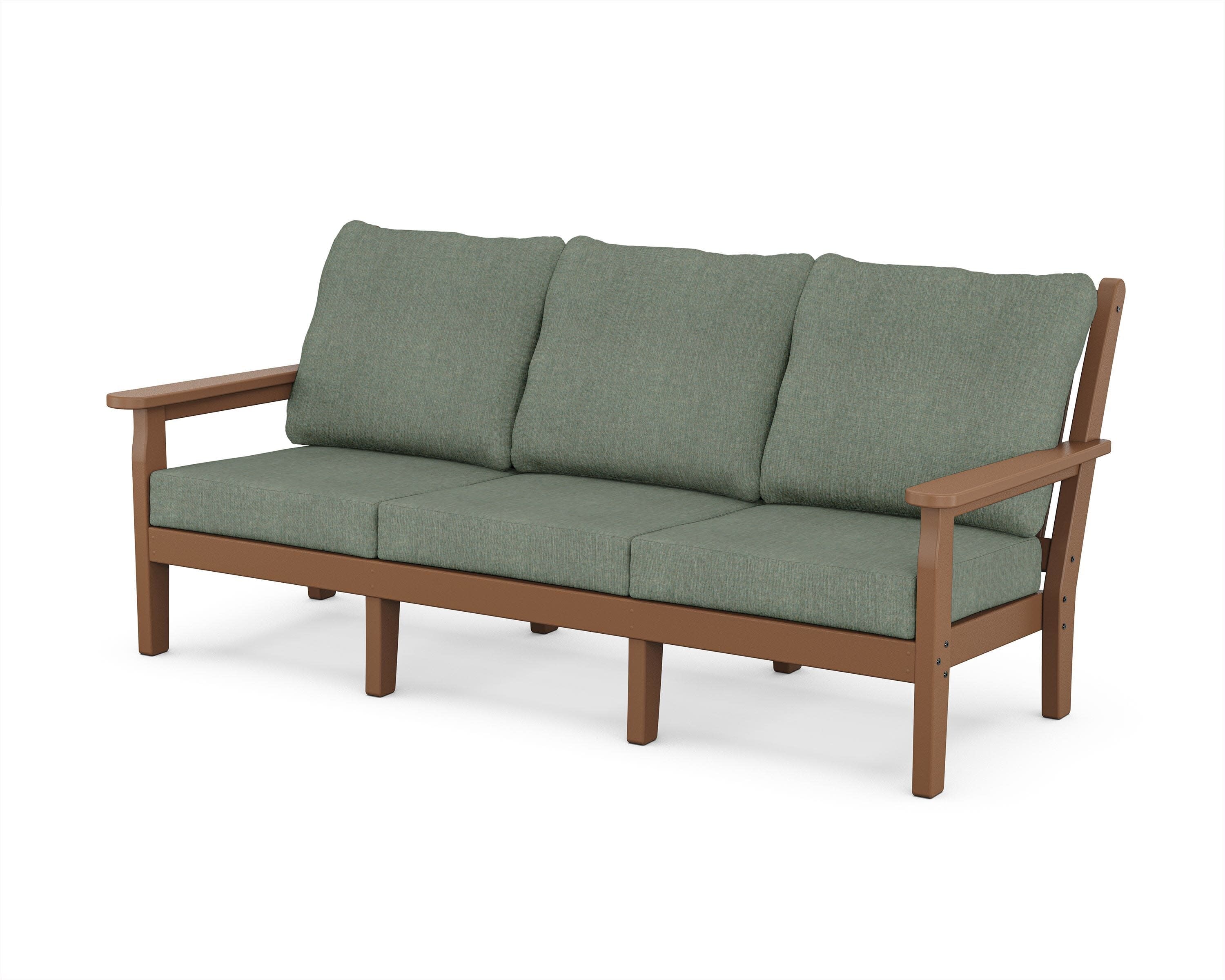 Chippendale Deep Seating Sofa in Teak / Cast Sage
