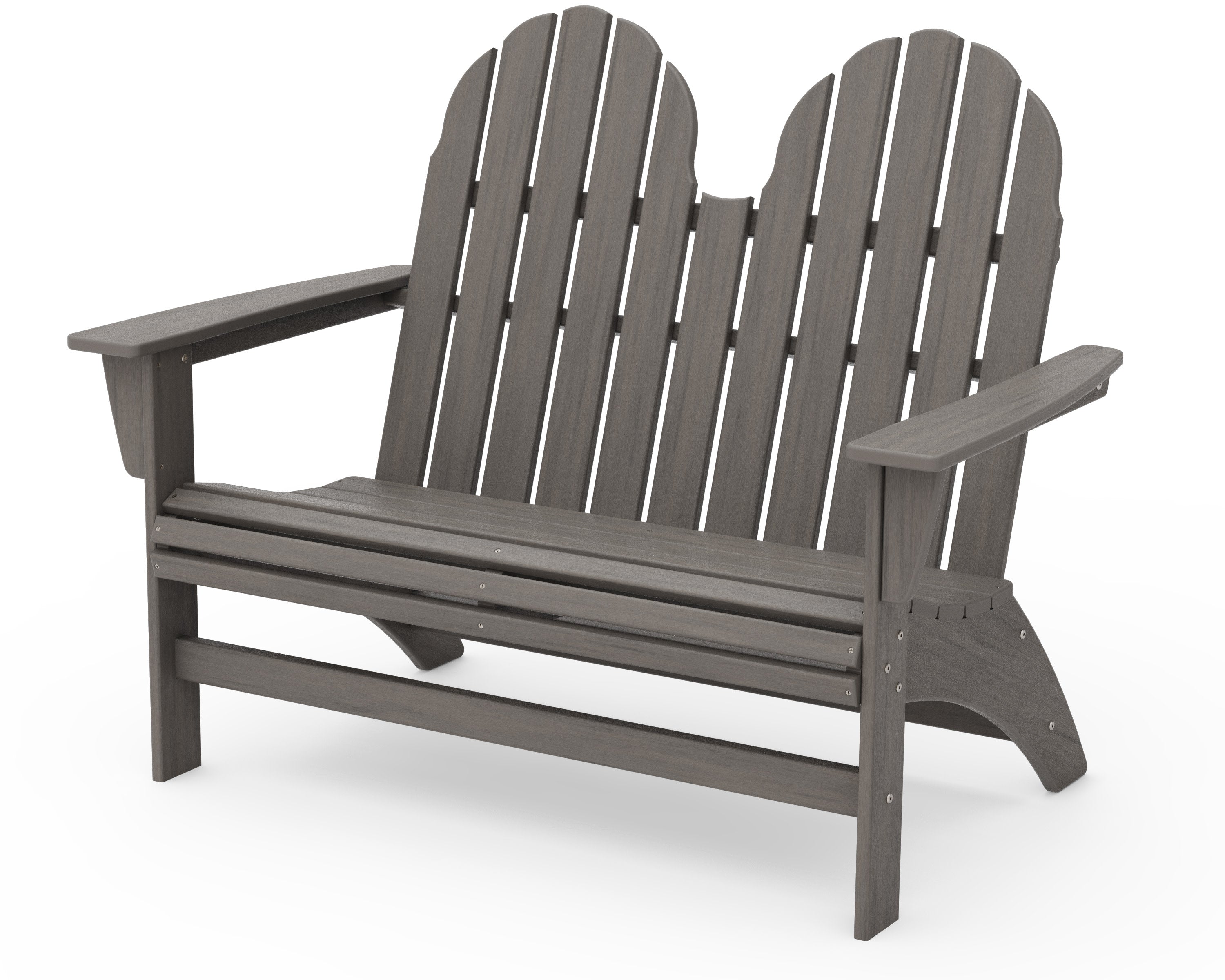 Vineyard 48" Adirondack Bench in Driftwood