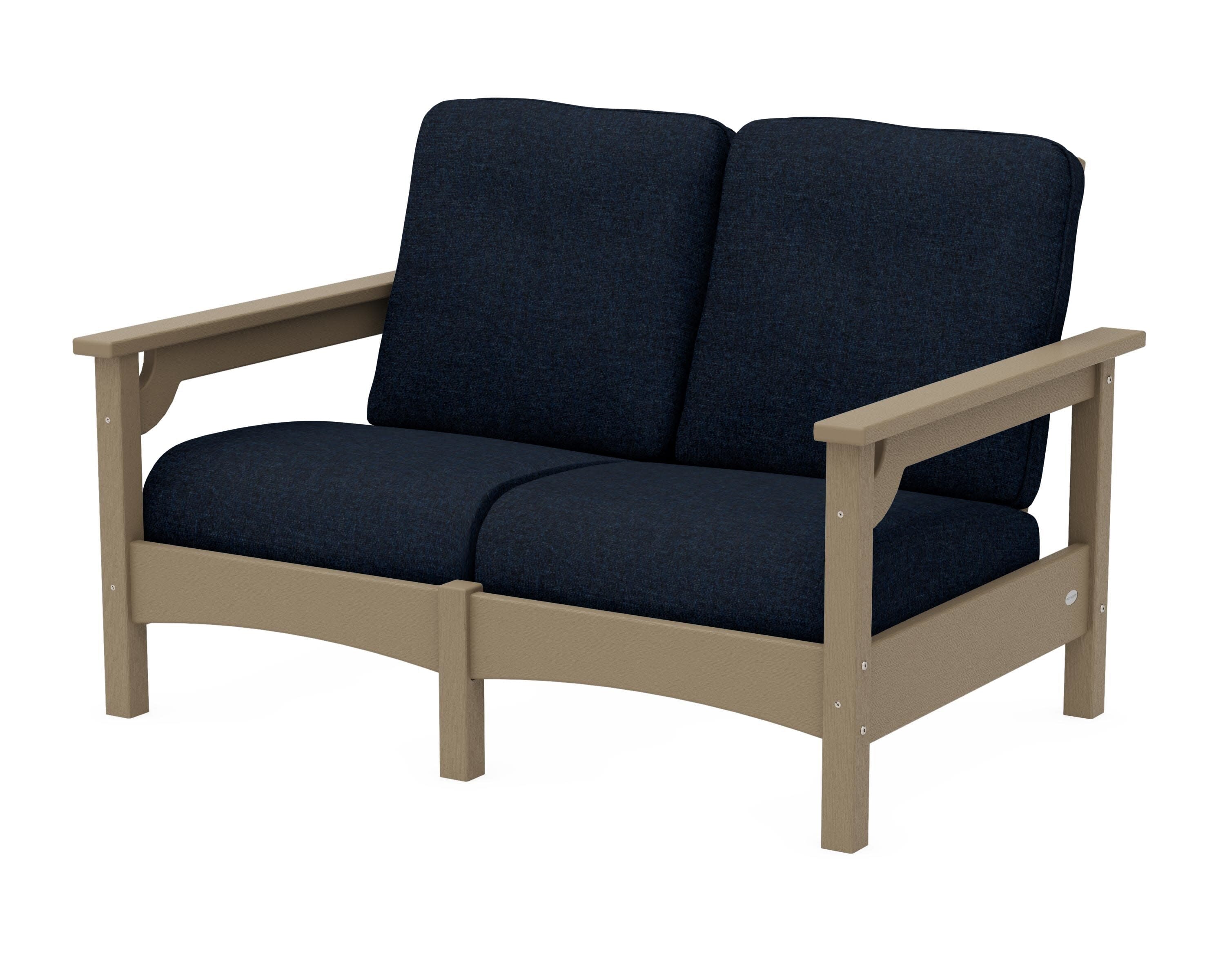 Club Loveseat in Vintage Sahara / Marine Indigo