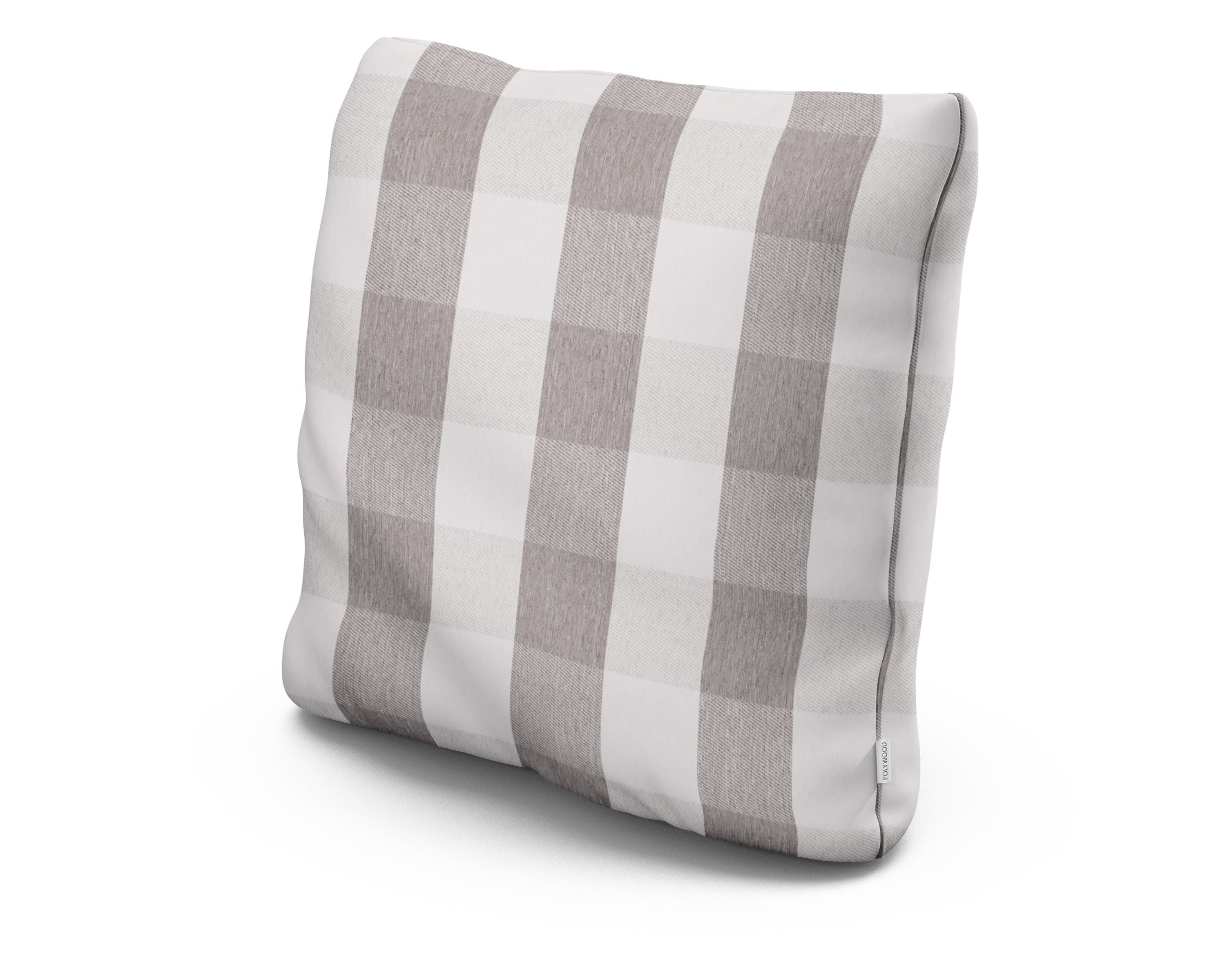 22" Outdoor Throw Pillow in Buffalo Plaid Grey Mist