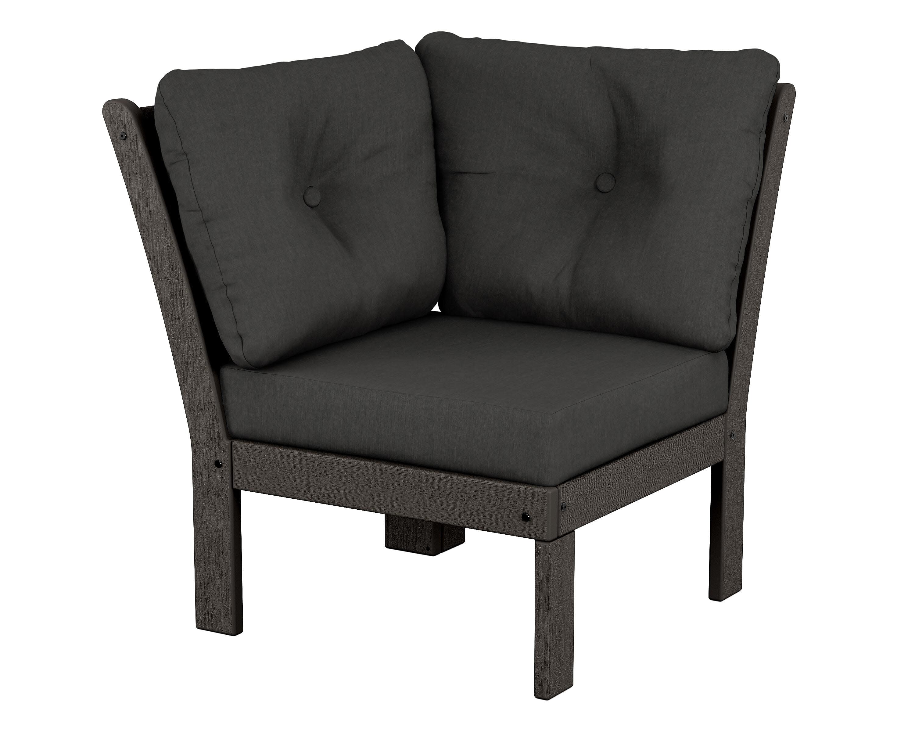 Vineyard Modular Corner Chair in Vintage Coffee / Spectrum Carbon