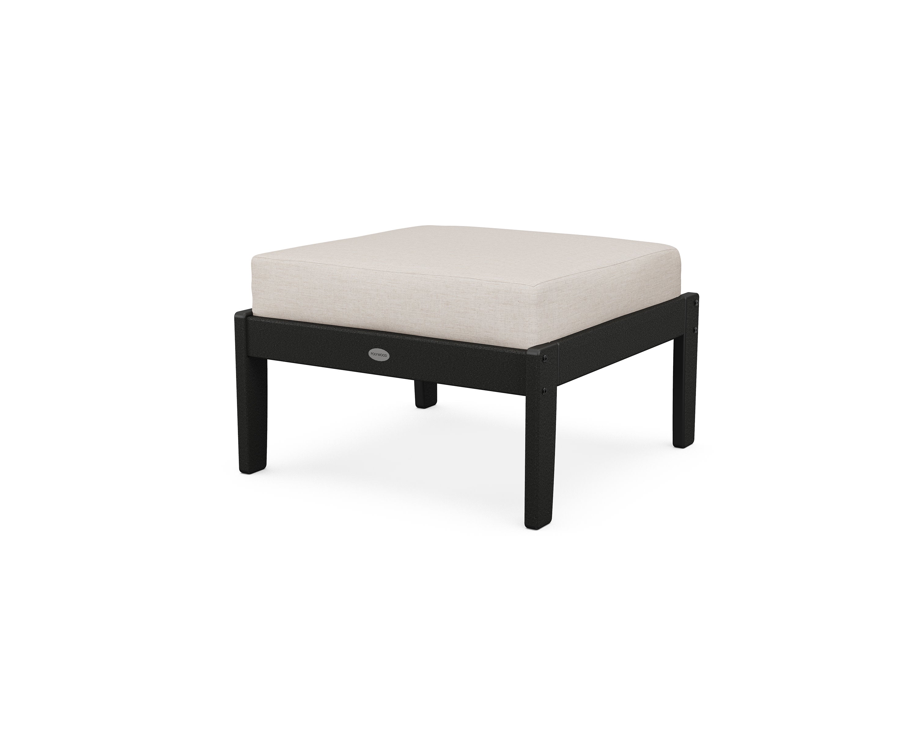 Braxton Deep Seating Ottoman in Black / Cast Ash