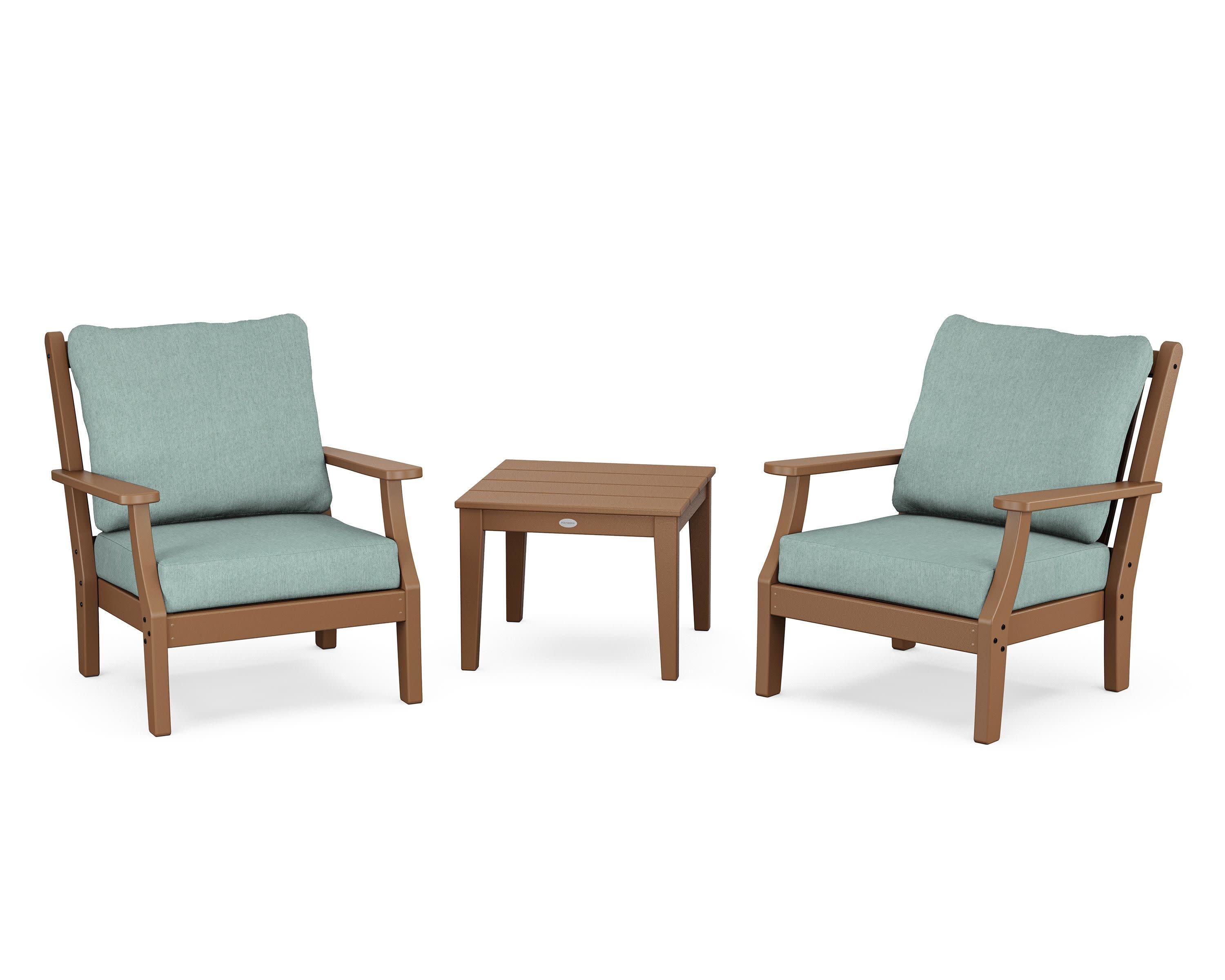Wovendale 3-Piece Deep Seating Set in Teak / Glacier Spa