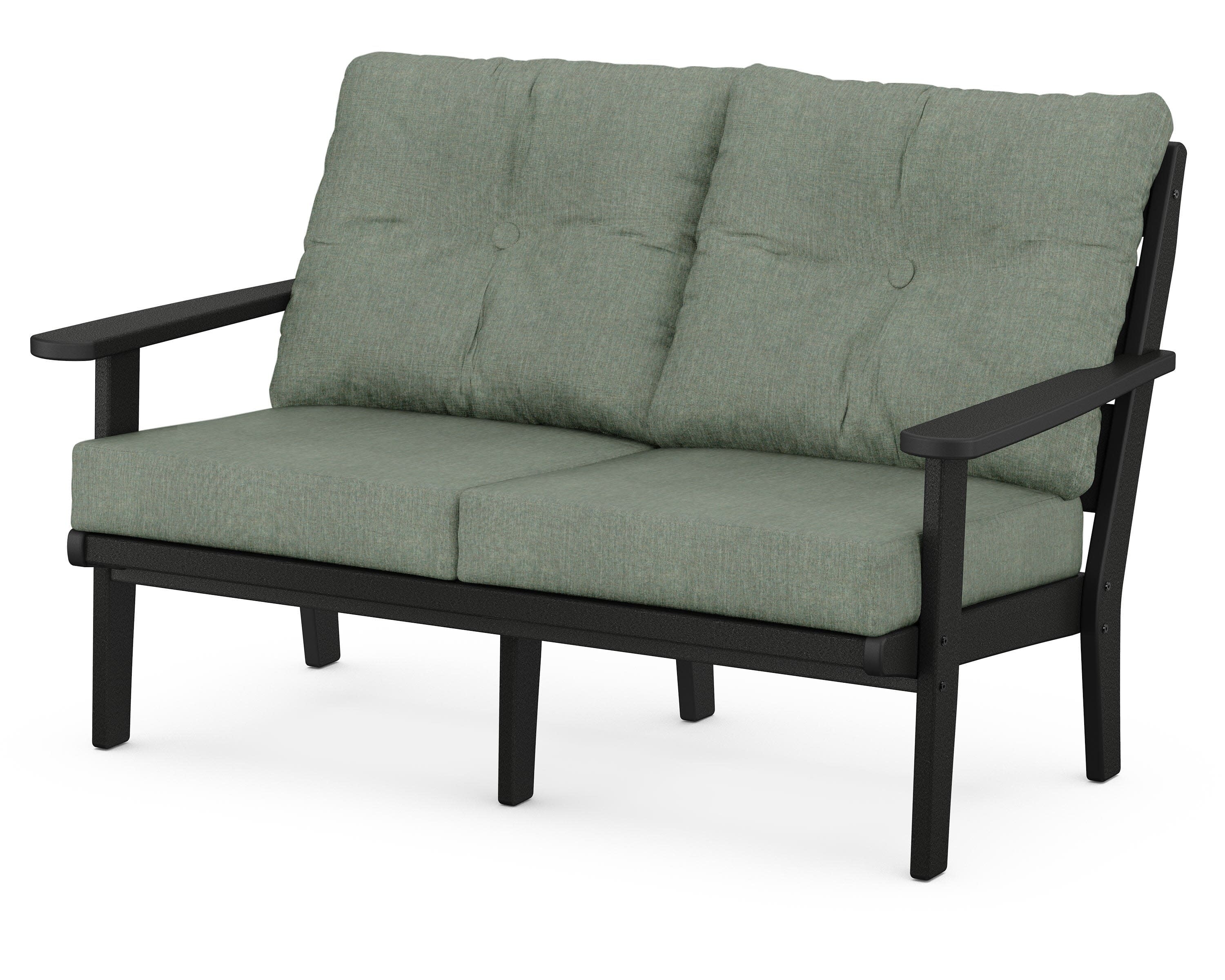 Lakeside Deep Seating Loveseat in Black / Cast Sage
