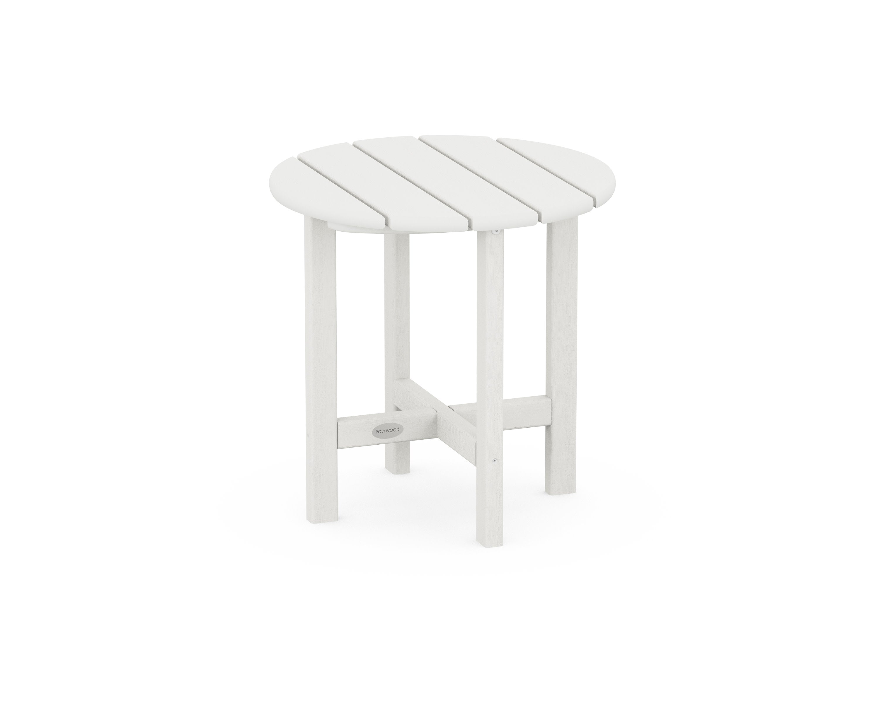 Round 18" Side Table in Vintage White