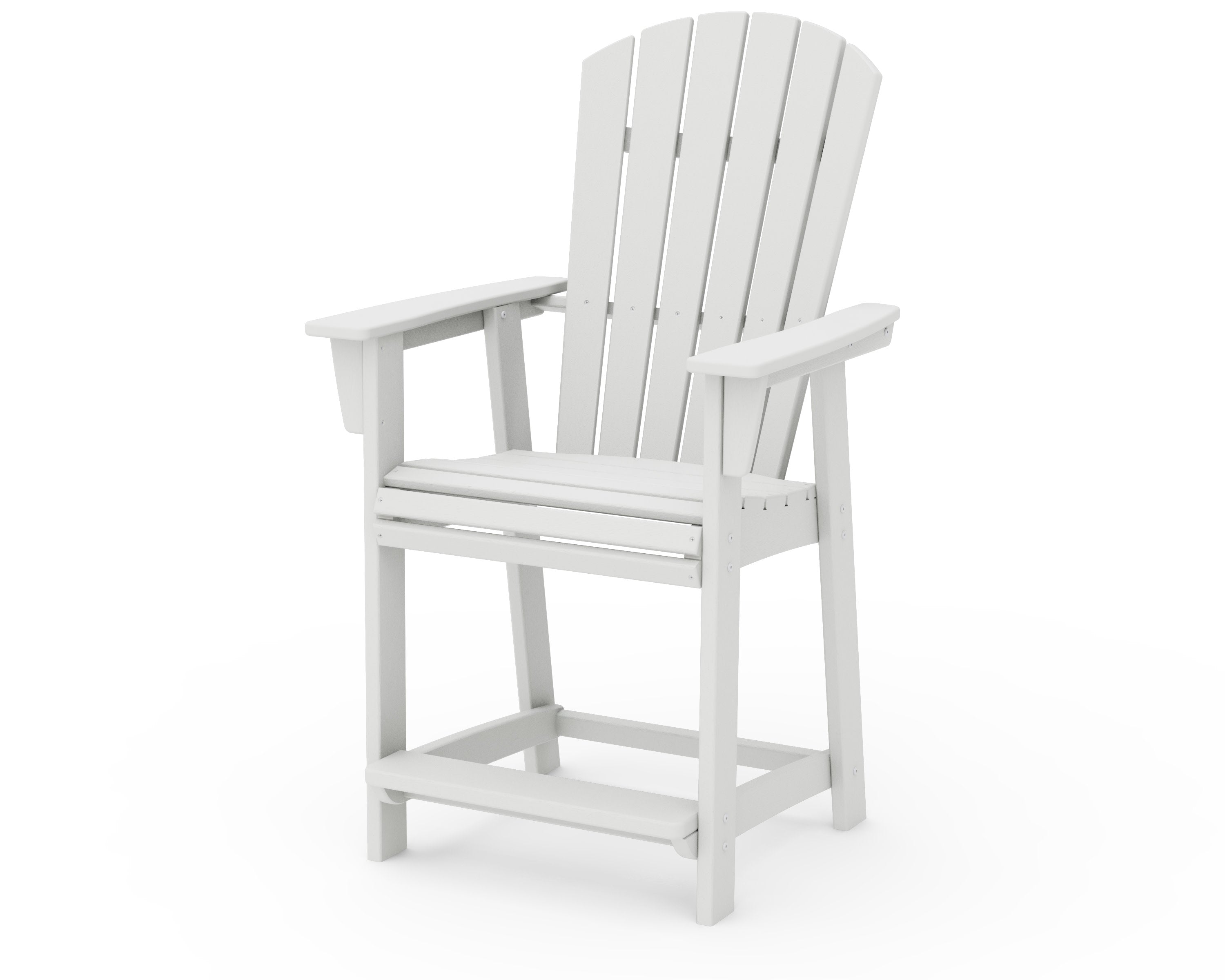 Nautical Curveback Adirondack Counter Chair in Vintage White