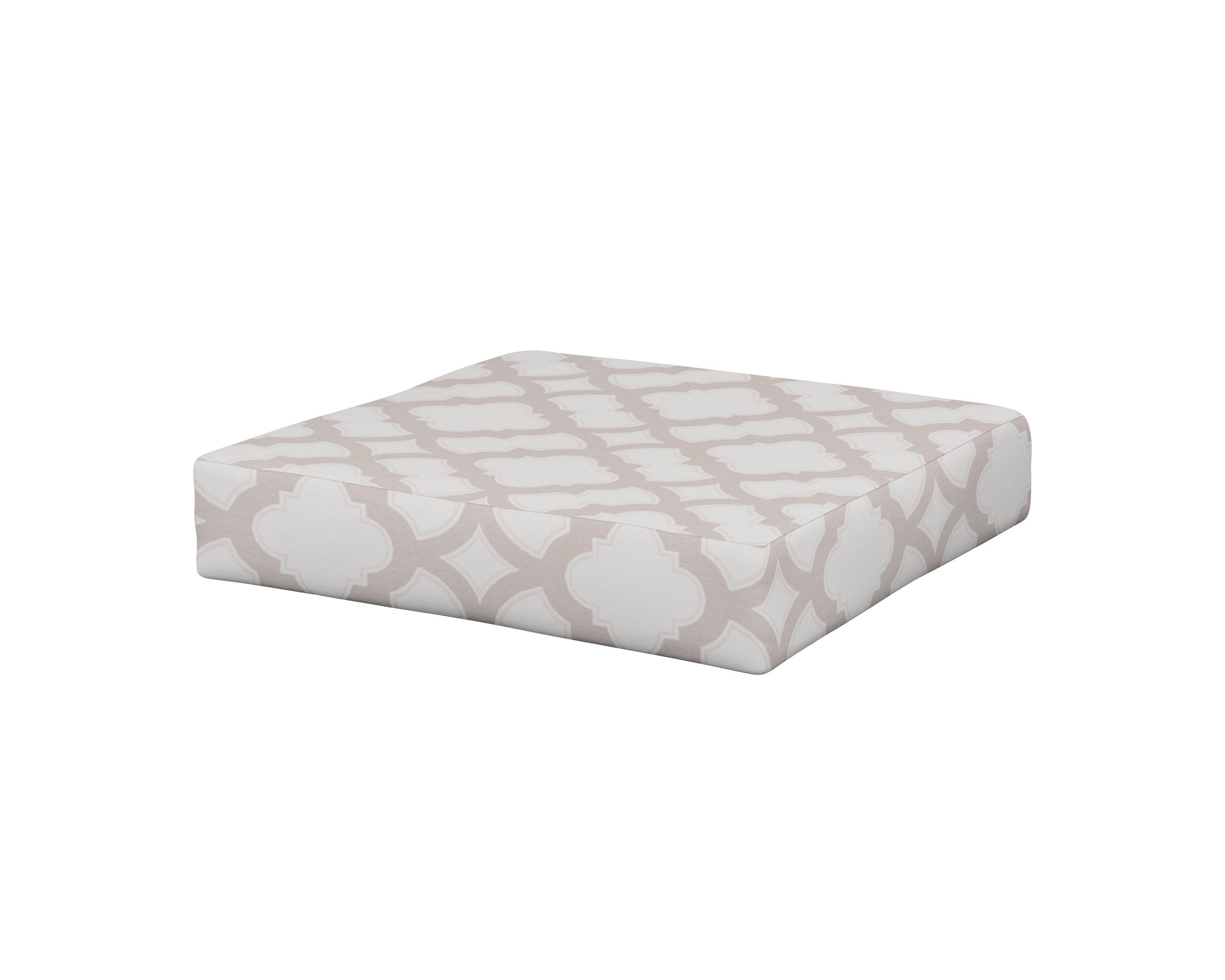Modular Ottoman Cushion in Trellis Dune Burlap