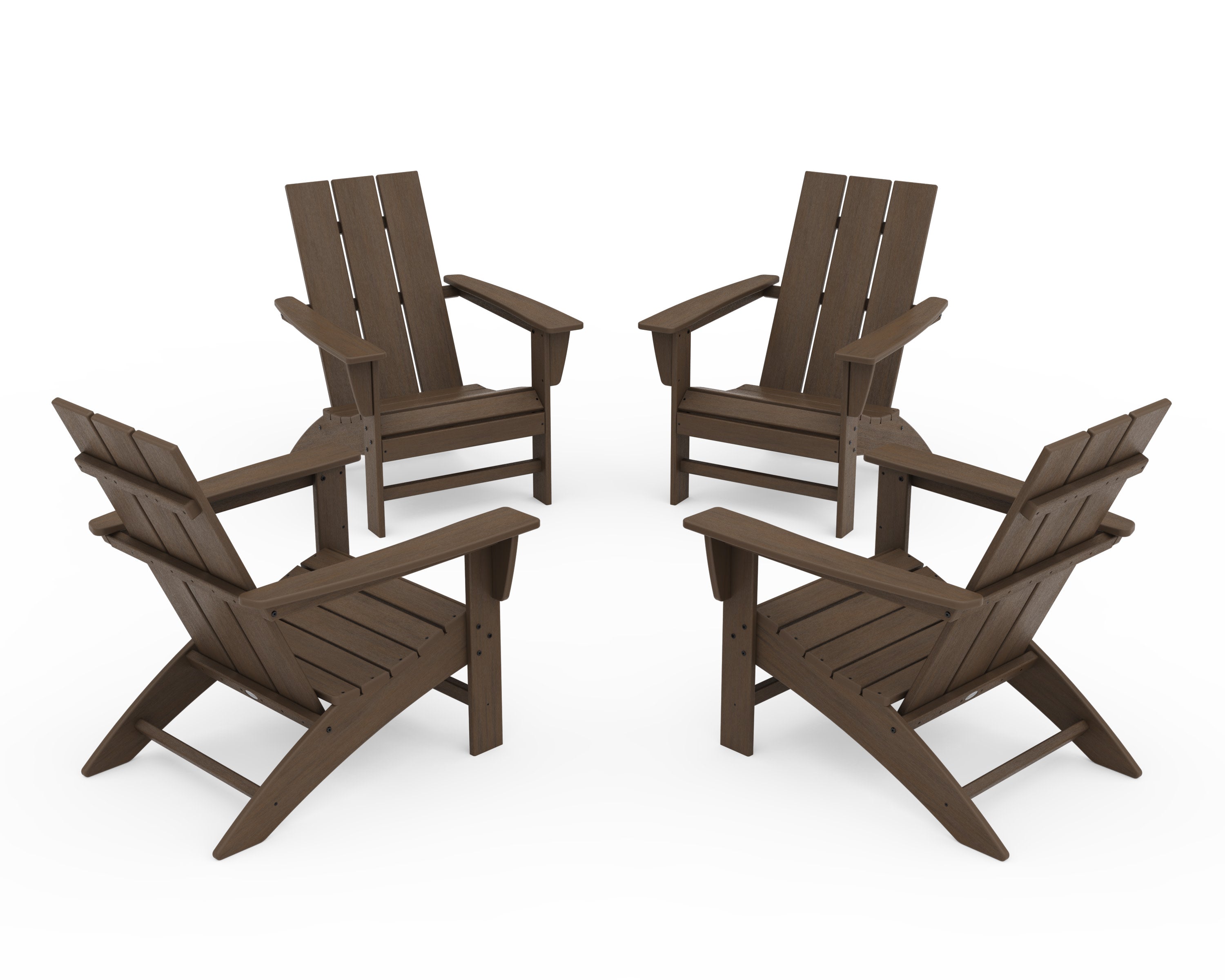 4-Piece Modern Adirondack Chair Conversation Set in Kona
