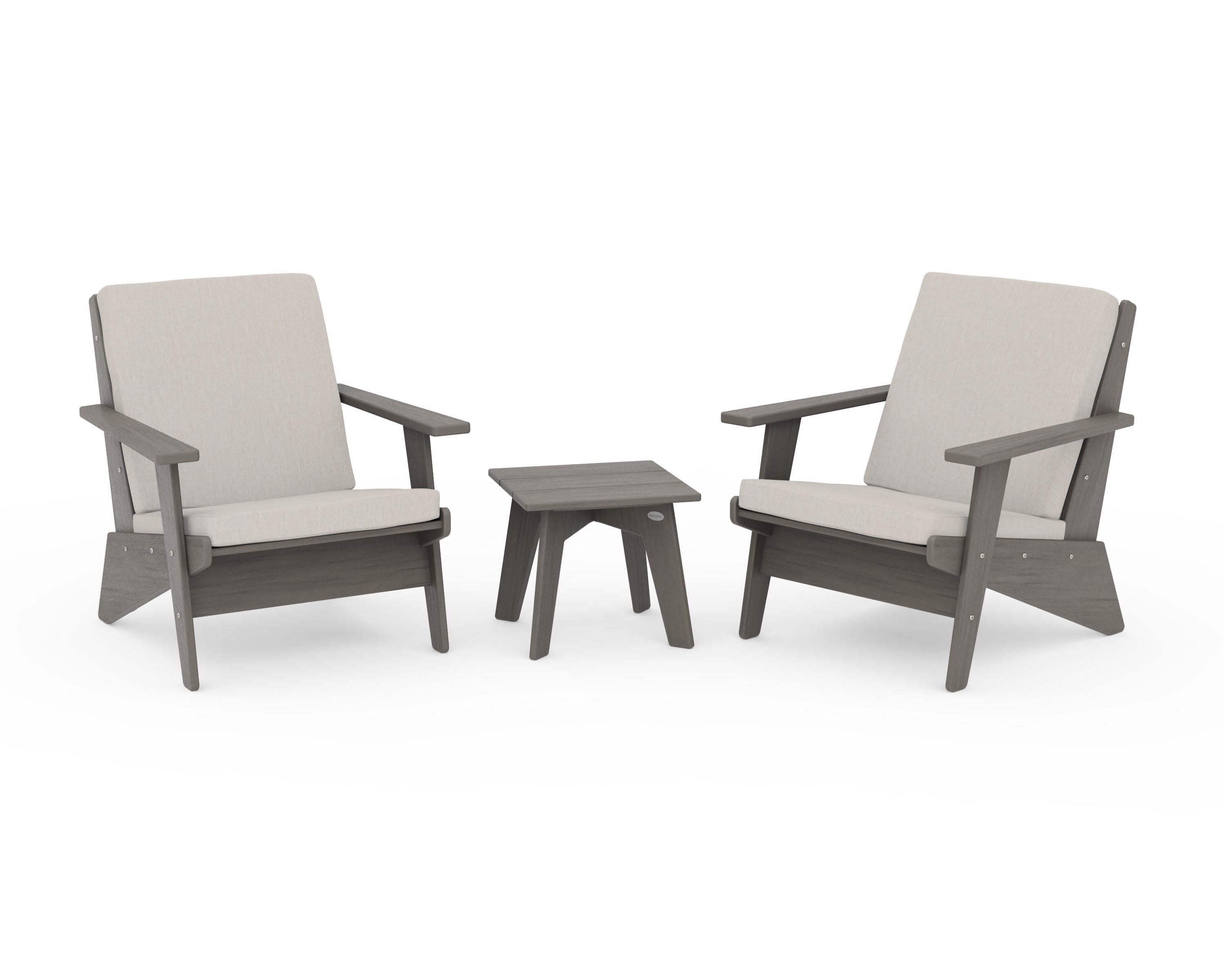 Riviera Modern Lounge 3-Piece Set in Driftwood / Cast Ash