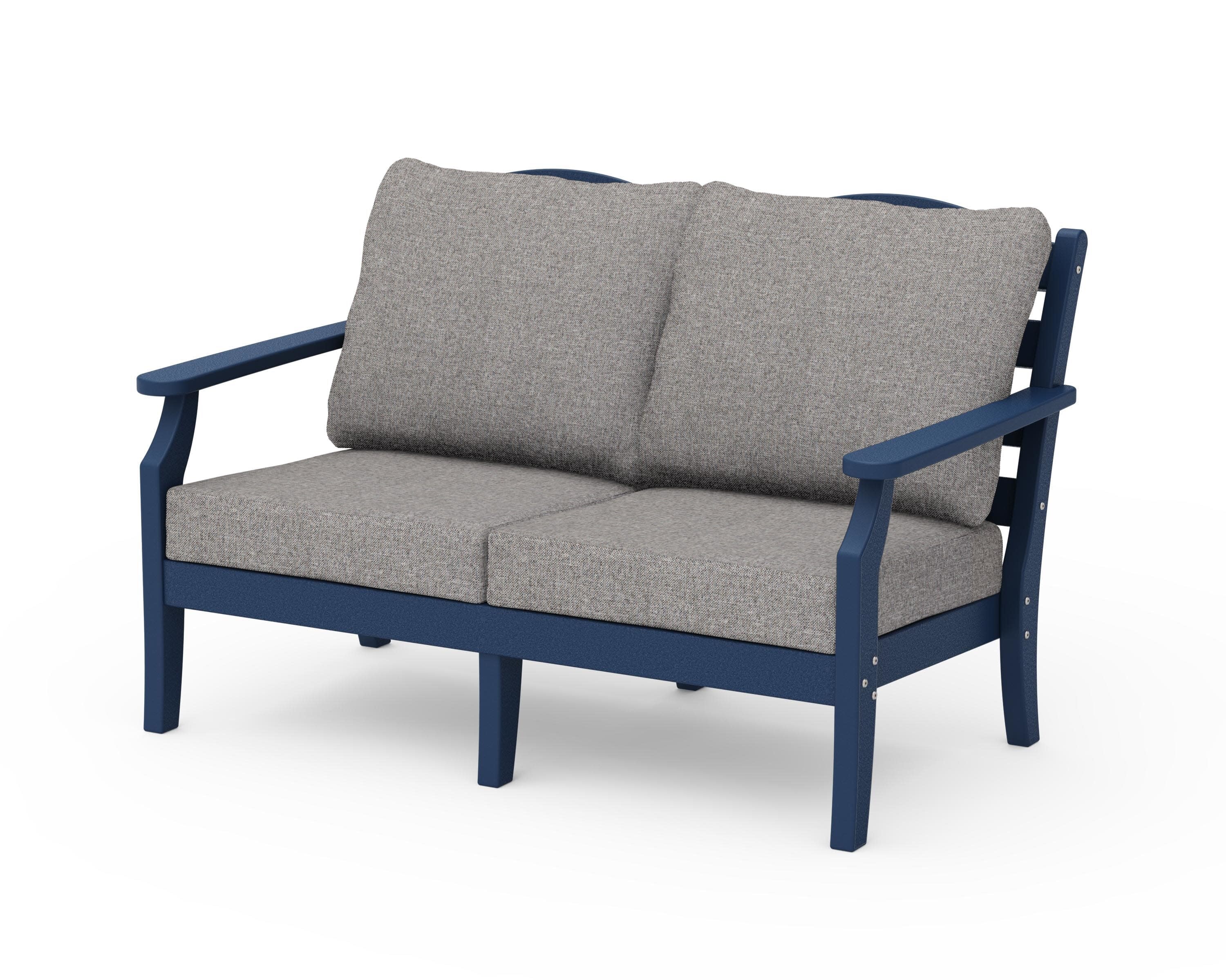Savannah Deep Seating Loveseat in Navy / Grey Mist