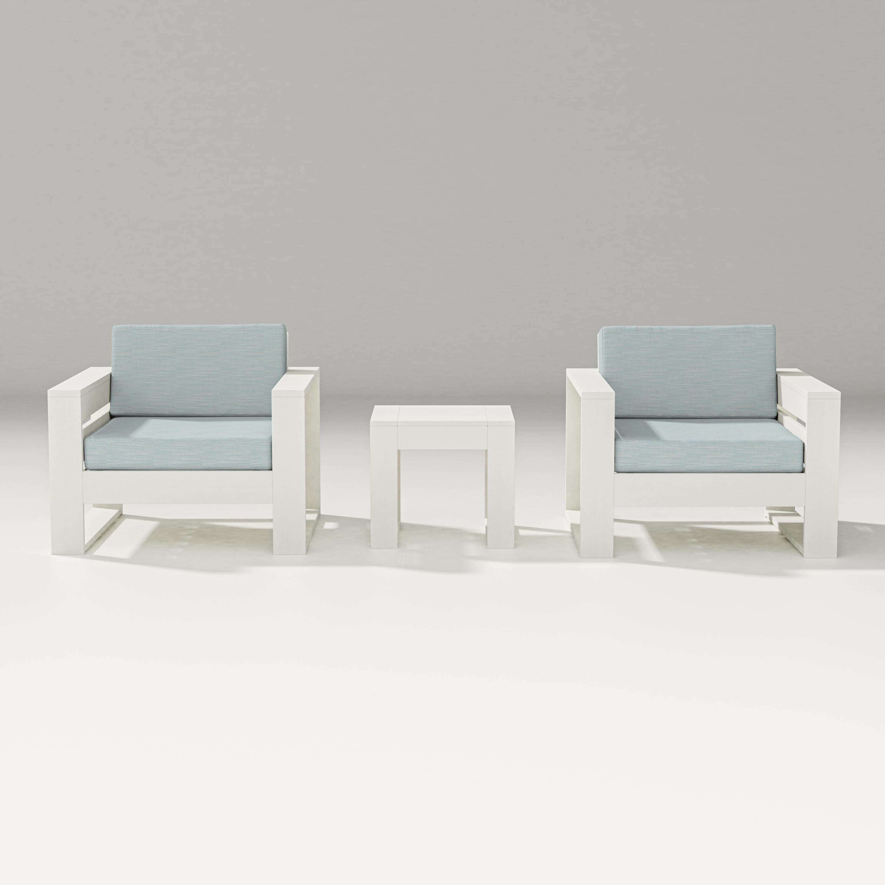 Latitude 3-Piece Lounge Chair Set in Vintage White / Soothe Mist