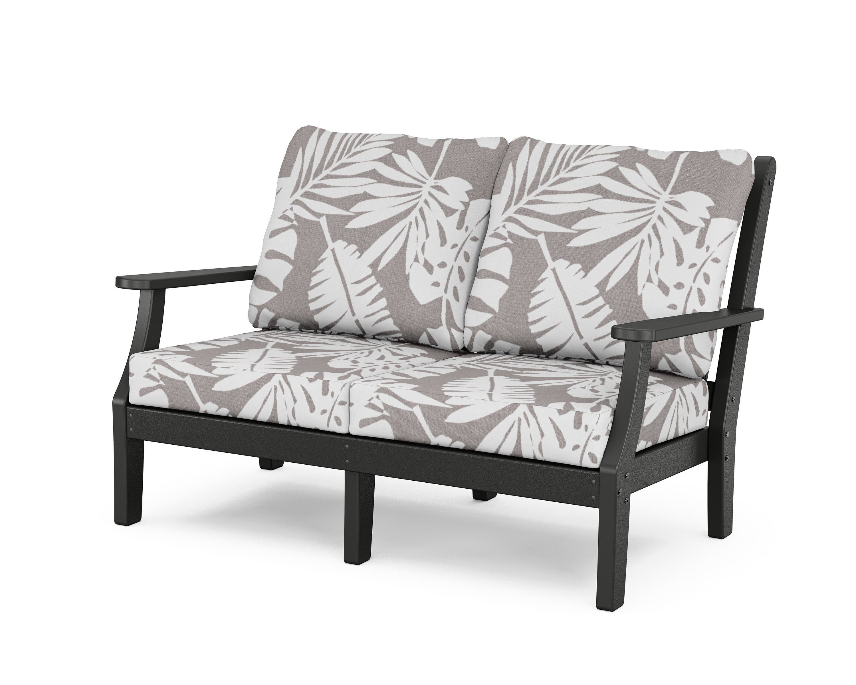 Wovendale Deep Seating Loveseat in Black / Leaf Grey Mist
