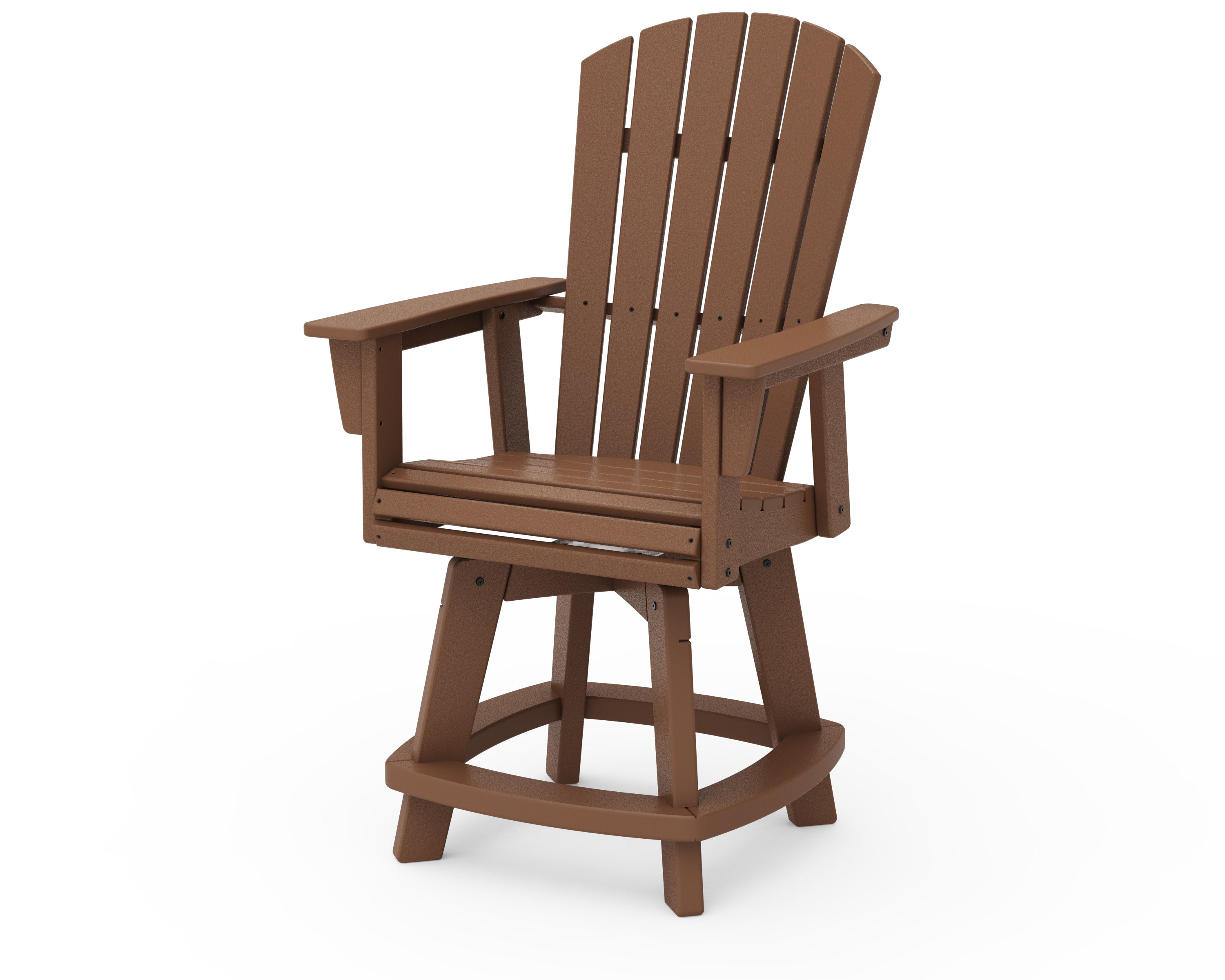 Nautical Curveback Adirondack Swivel Counter Chair in Teak