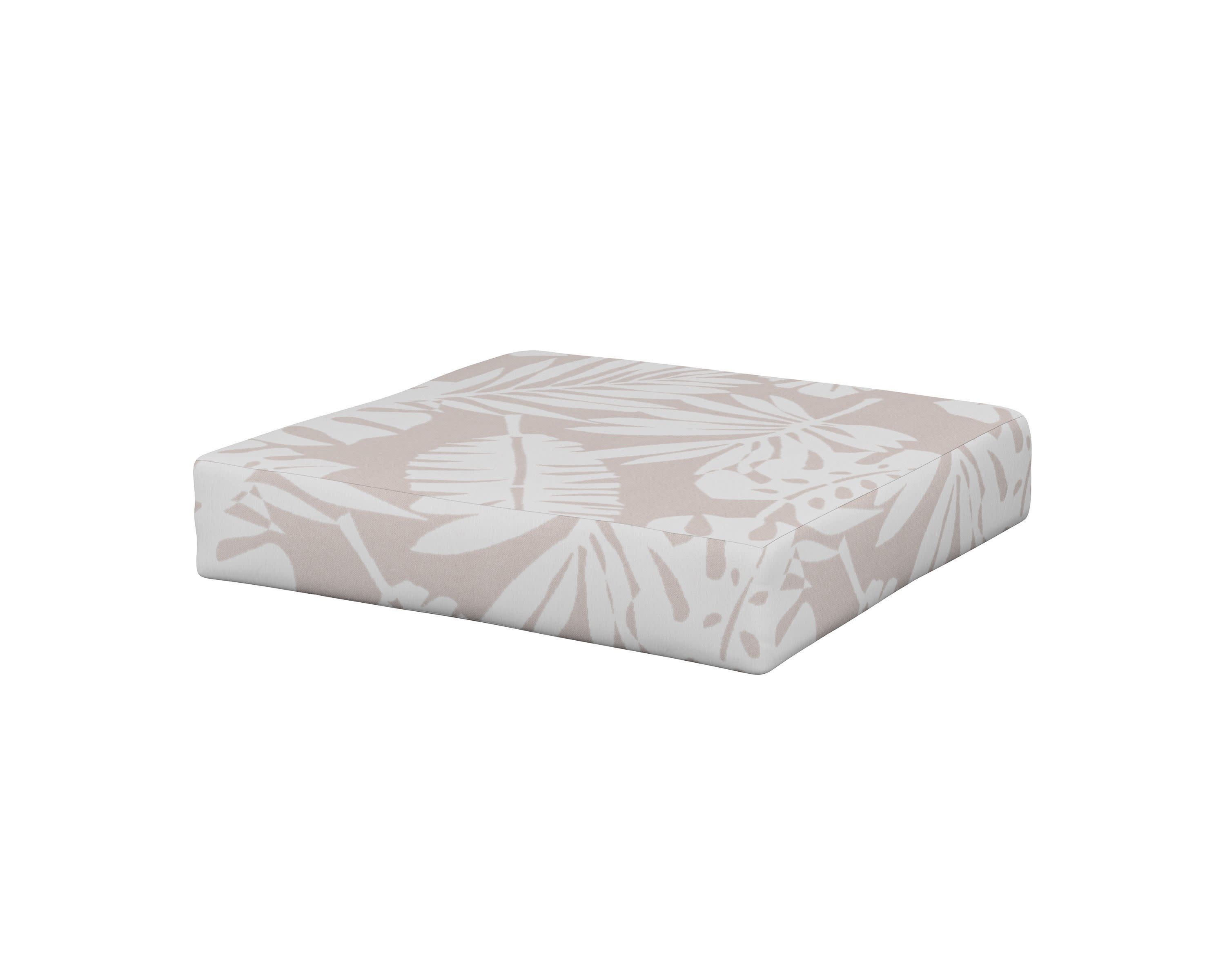 Vineyard Ottoman Cushion in Leaf Dune Burlap