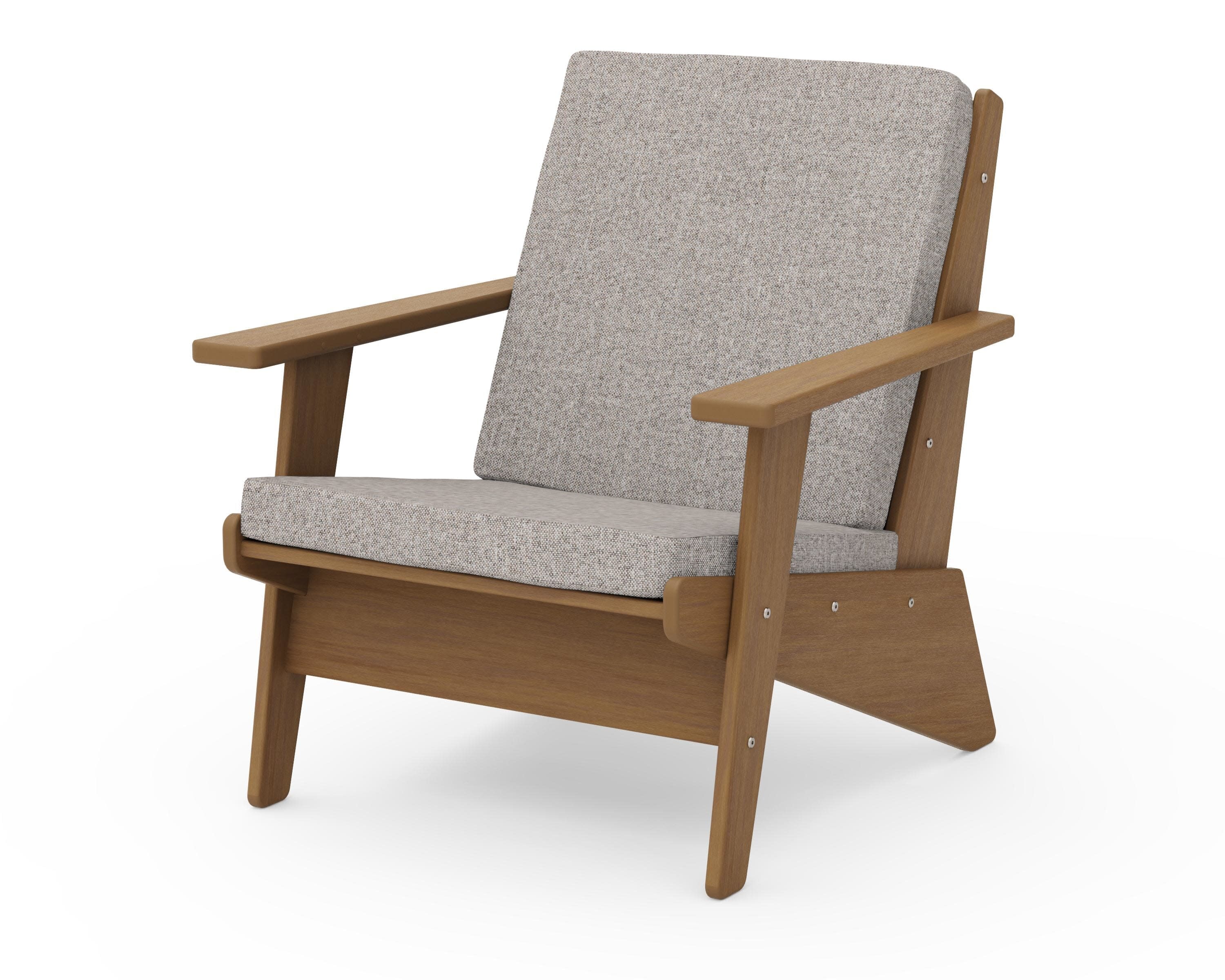 Riviera Modern Lounge Chair in Natural / Weathered Tweed