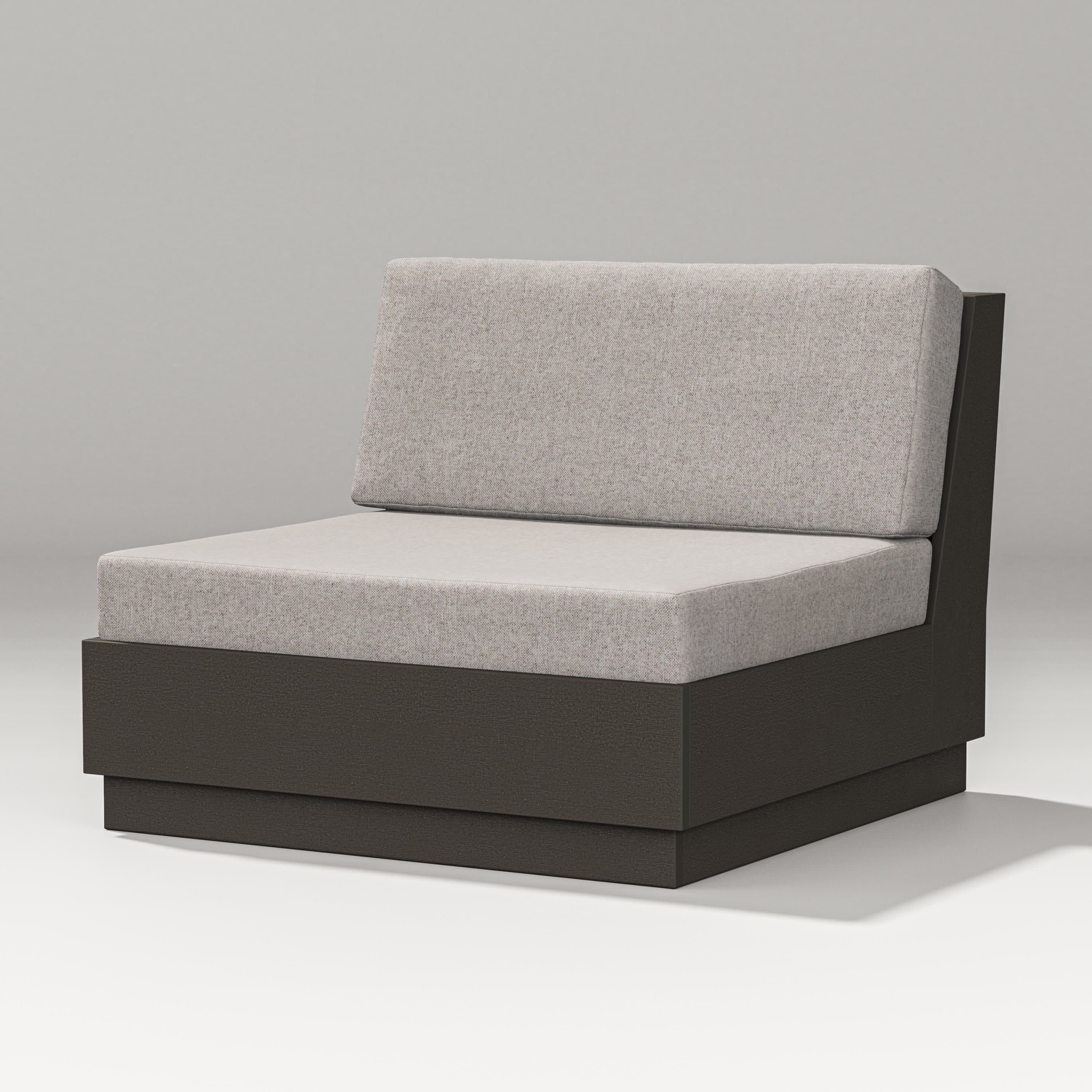Elevate Modular Armless Chair in Vintage Coffee / Weathered Tweed