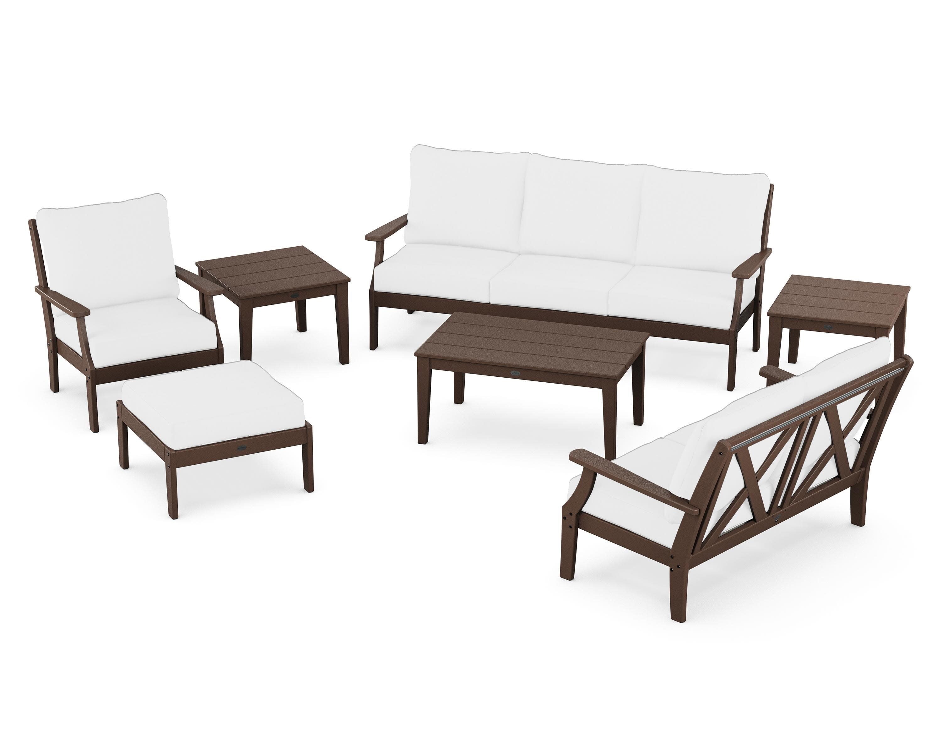 Braxton 7-Piece Deep Seating Set in Mahogany / Natural