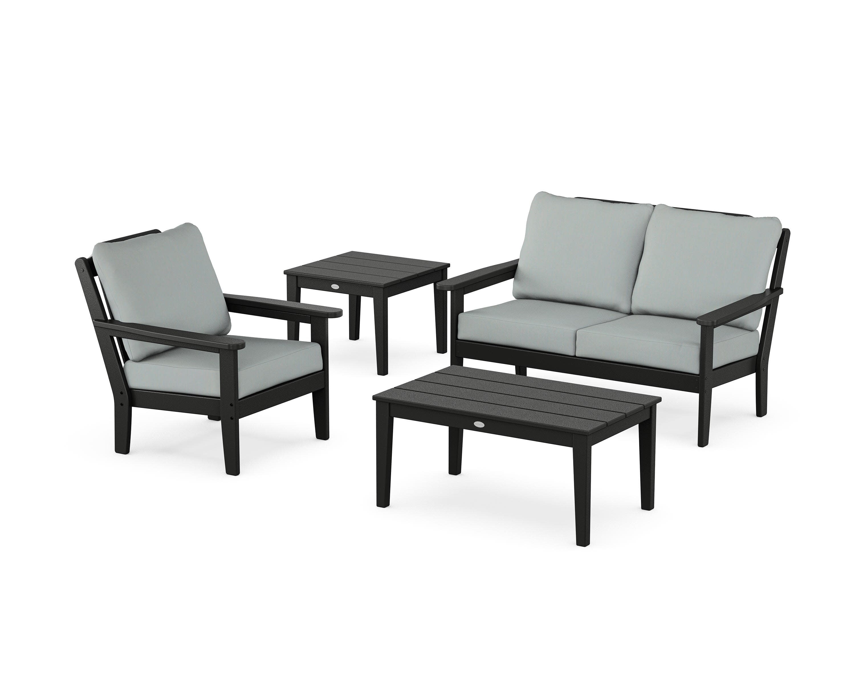 Wovendale 4-Piece Deep Seating Set in Black / Spa