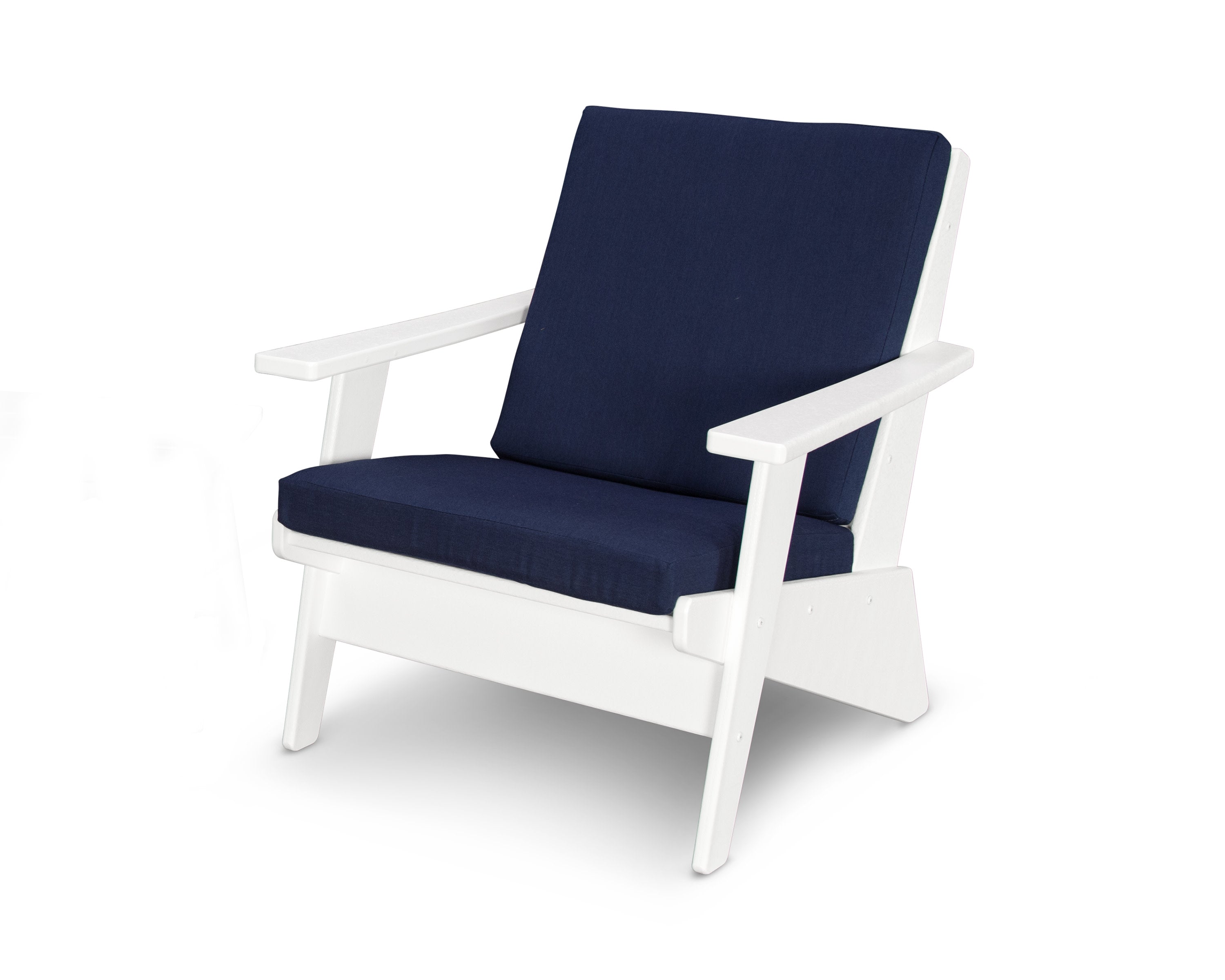 Riviera Modern Lounge Chair in White / Spectrum Indigo