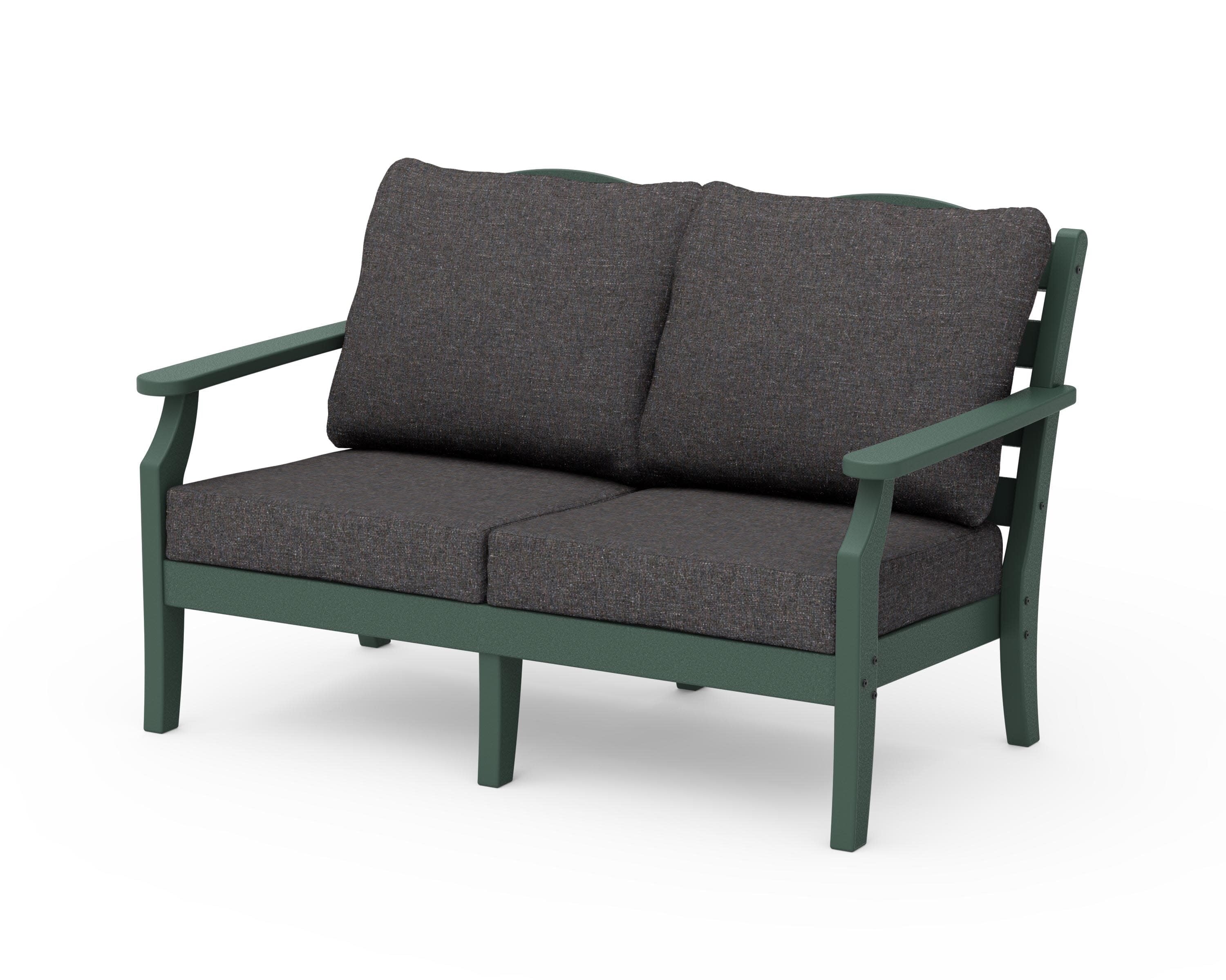 Savannah Deep Seating Loveseat in Green / Ash Charcoal