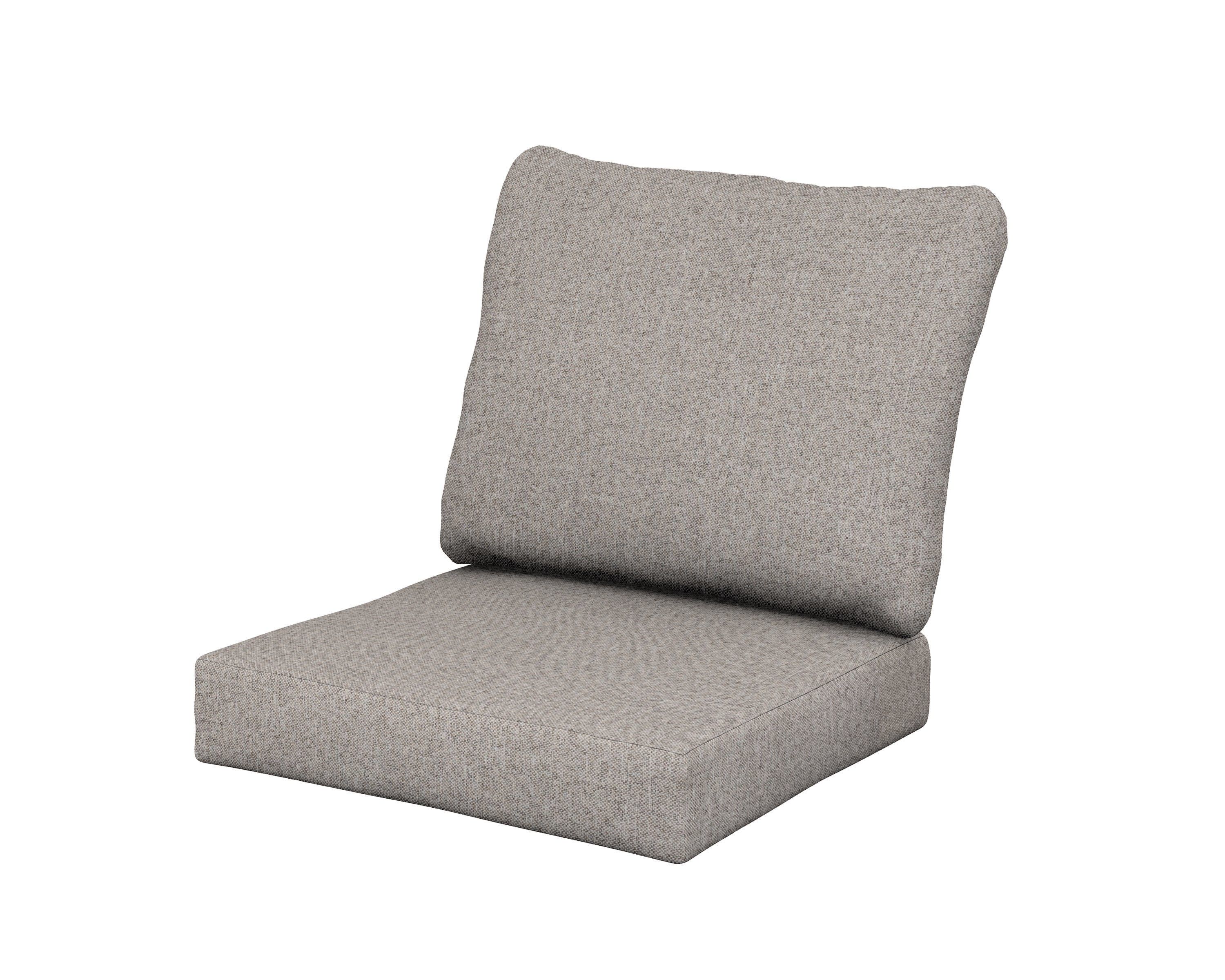 Baffle Seat/Back Cushion in Weathered Tweed