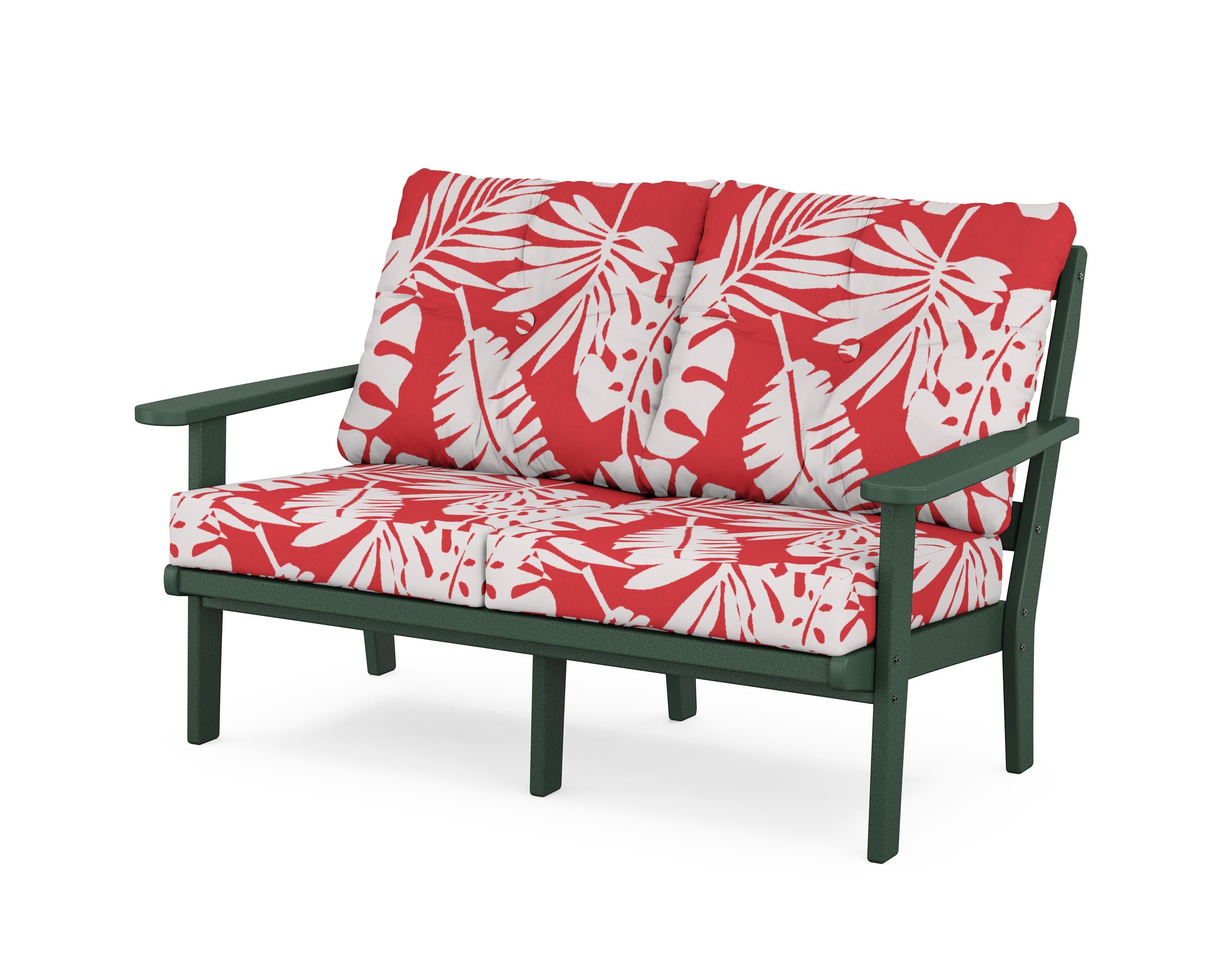Mission Deep SeatingLoveseat in Green / Leaf Crimson