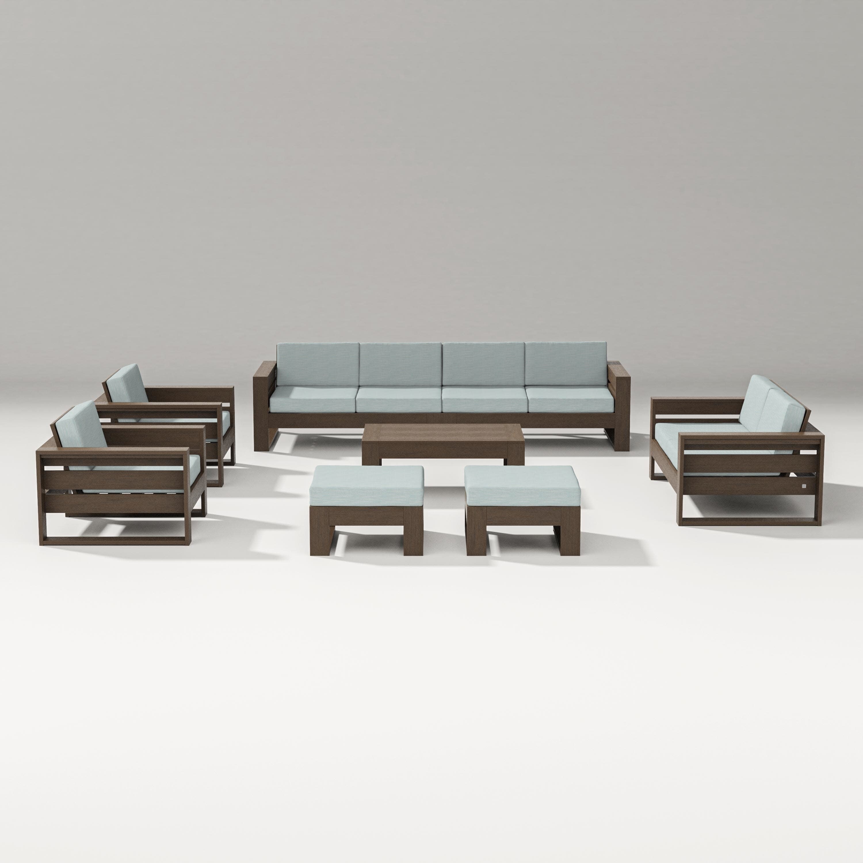 Latitude 8-Piece Lounge Sofa Set in Kona / Soothe Mist