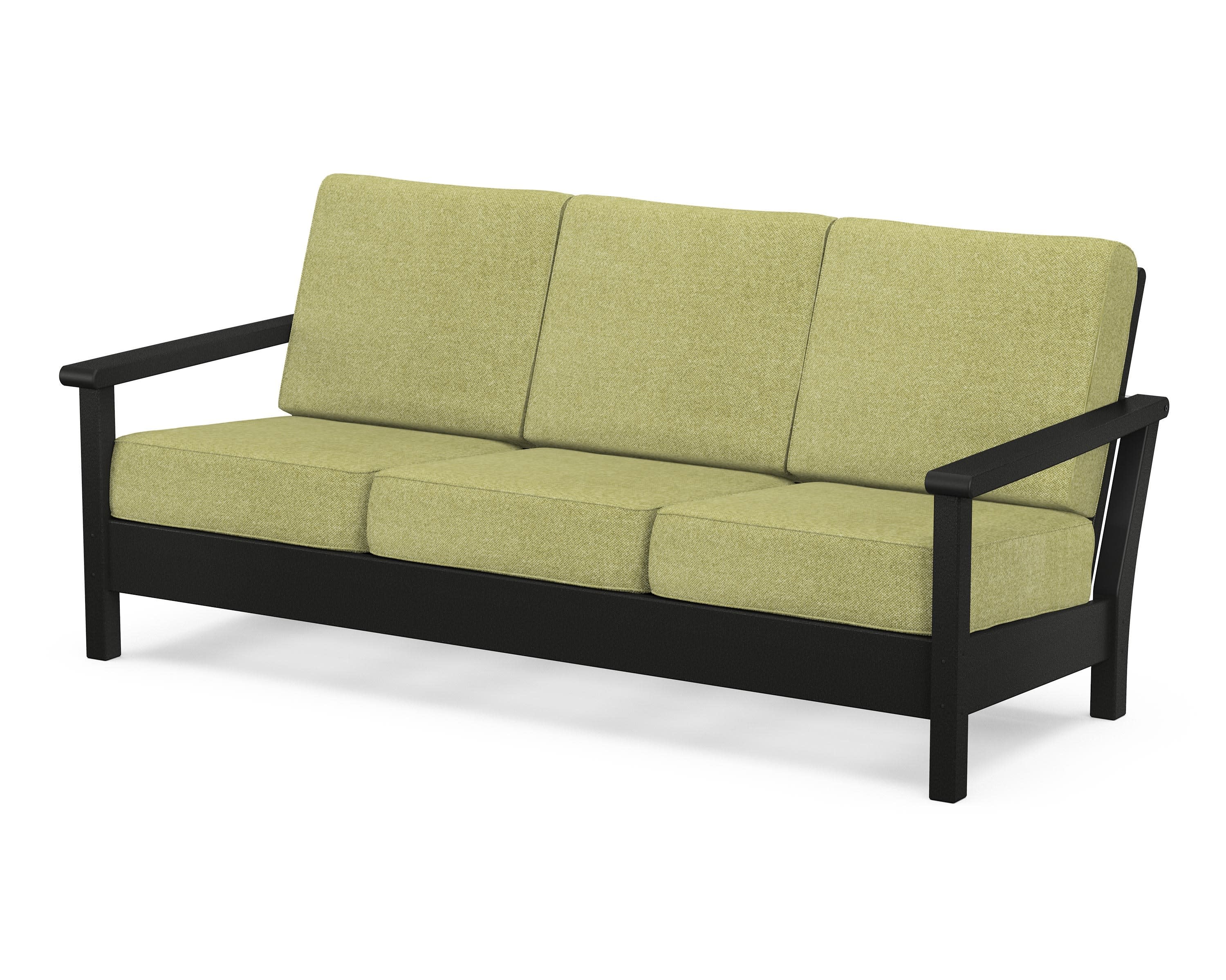 Harbour Deep Seating Sofa in Black / Chartreuse Boucle