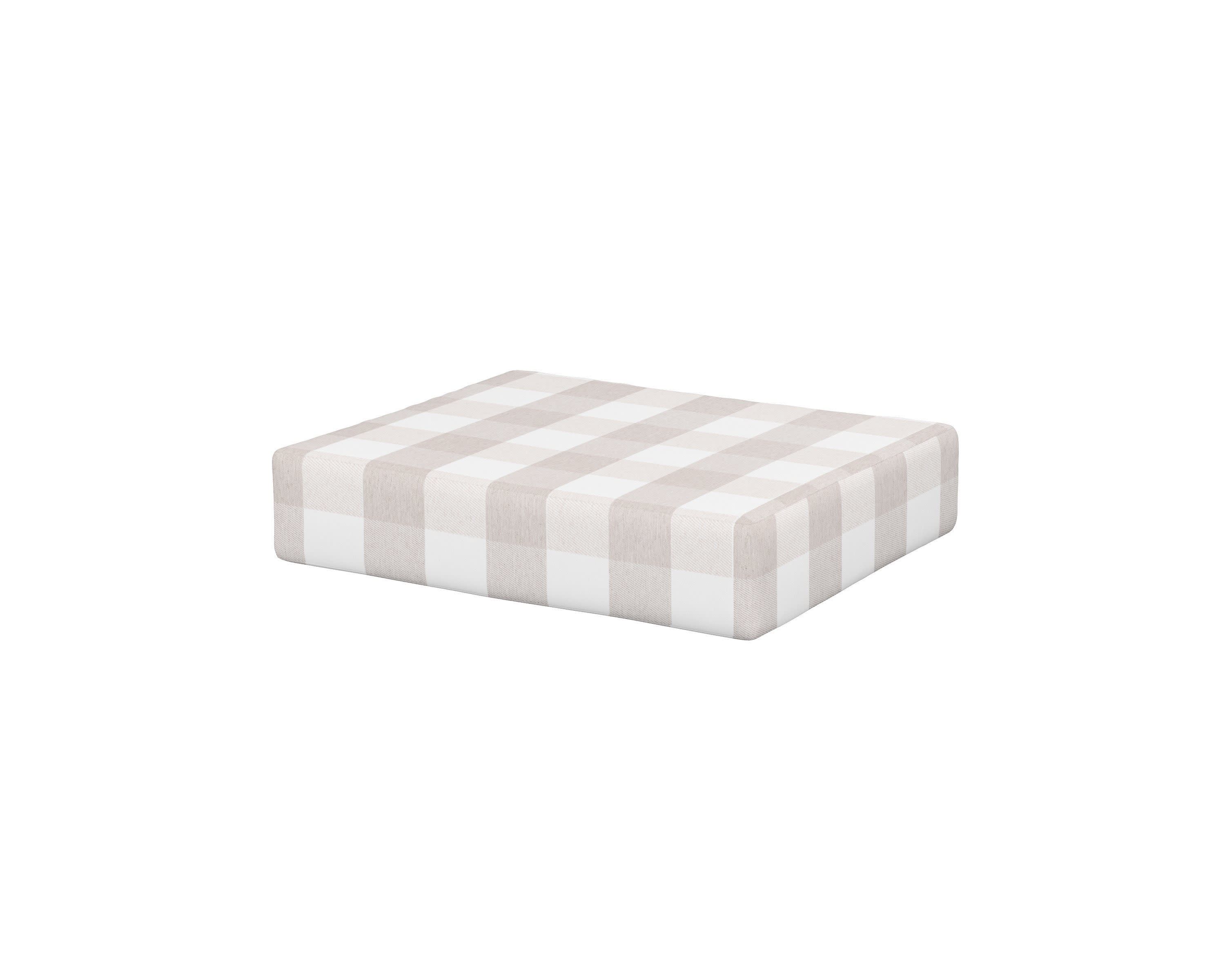 Acadia Ottoman Cushion in Buffalo Plaid Dune Burlap