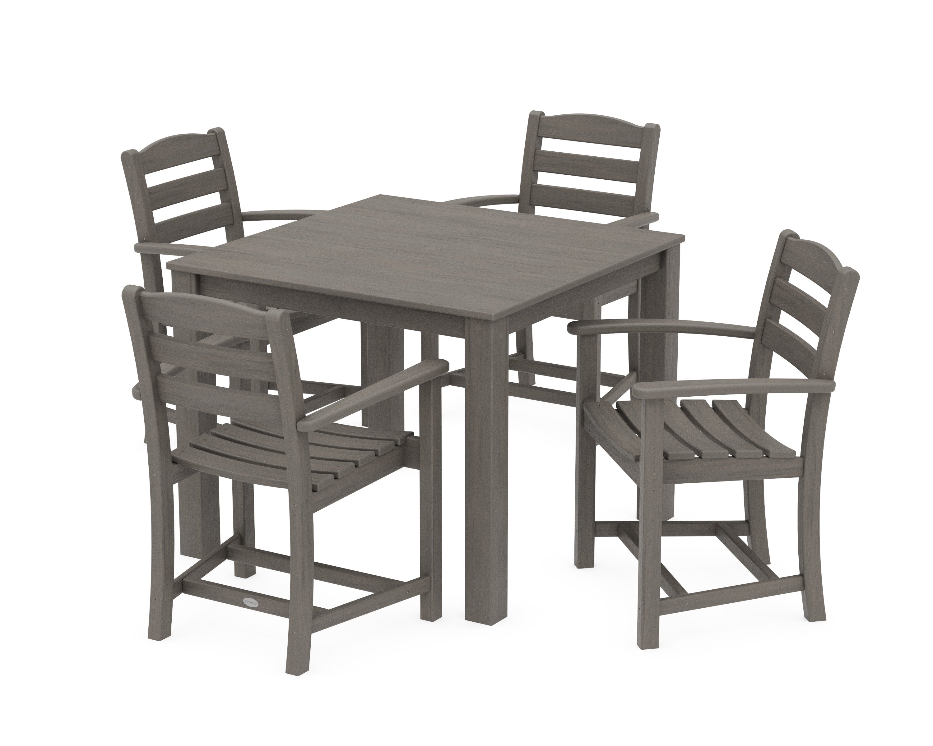 La Casa Cafe' 5-Piece Parsons Dining Set in Driftwood