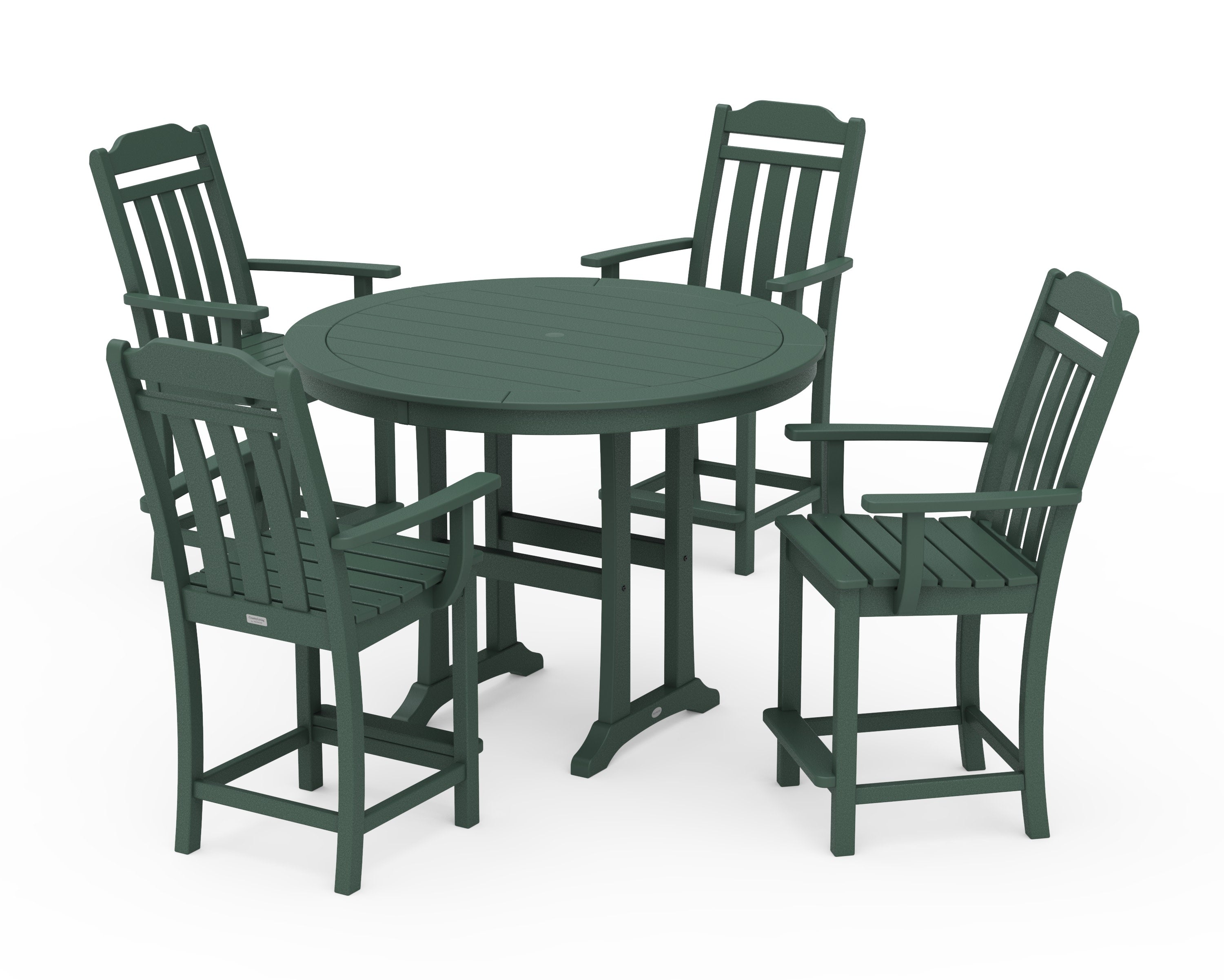 Cottage 5-Piece Round Counter Set in Green