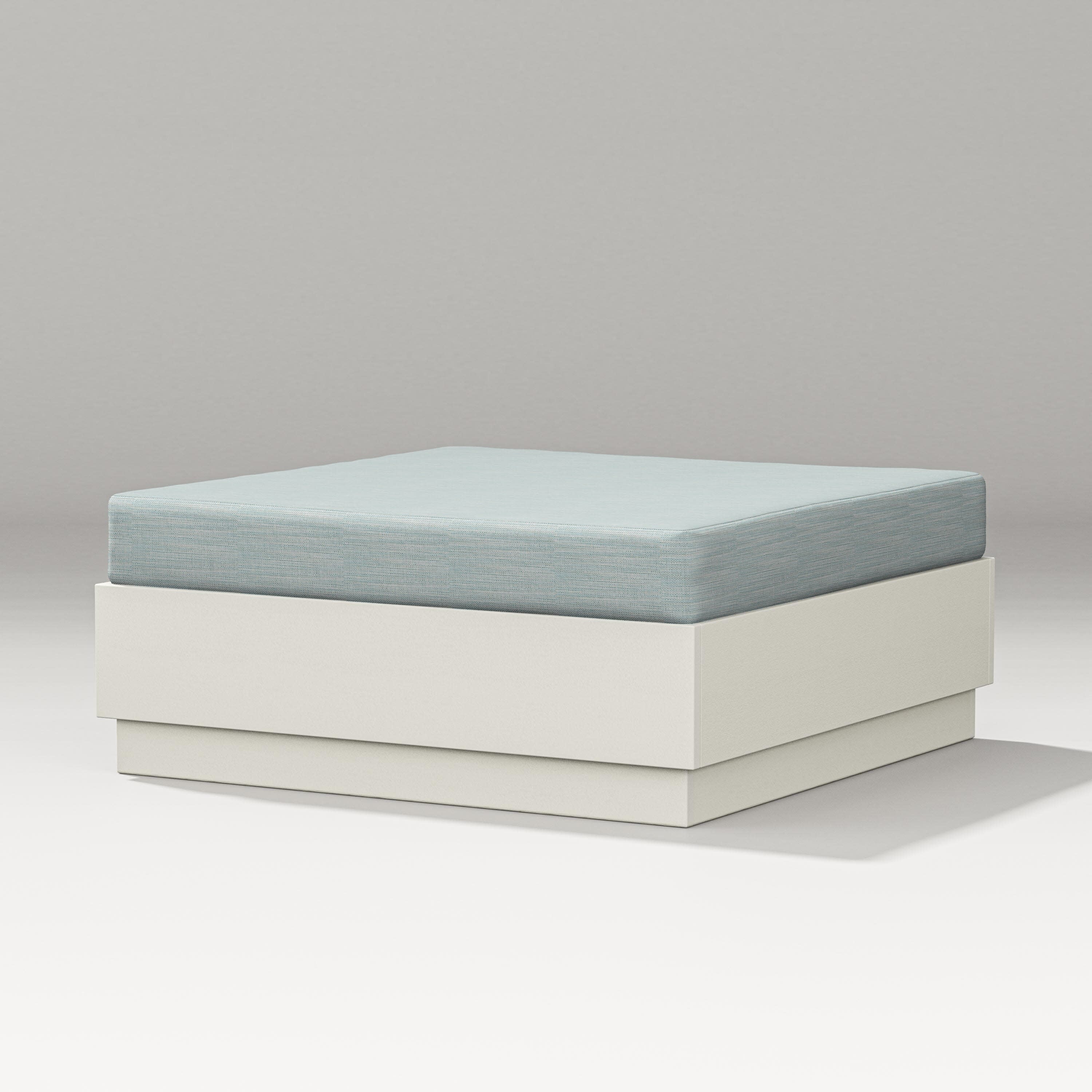 Elevate Lounge Ottoman in Vintage White / Soothe Mist