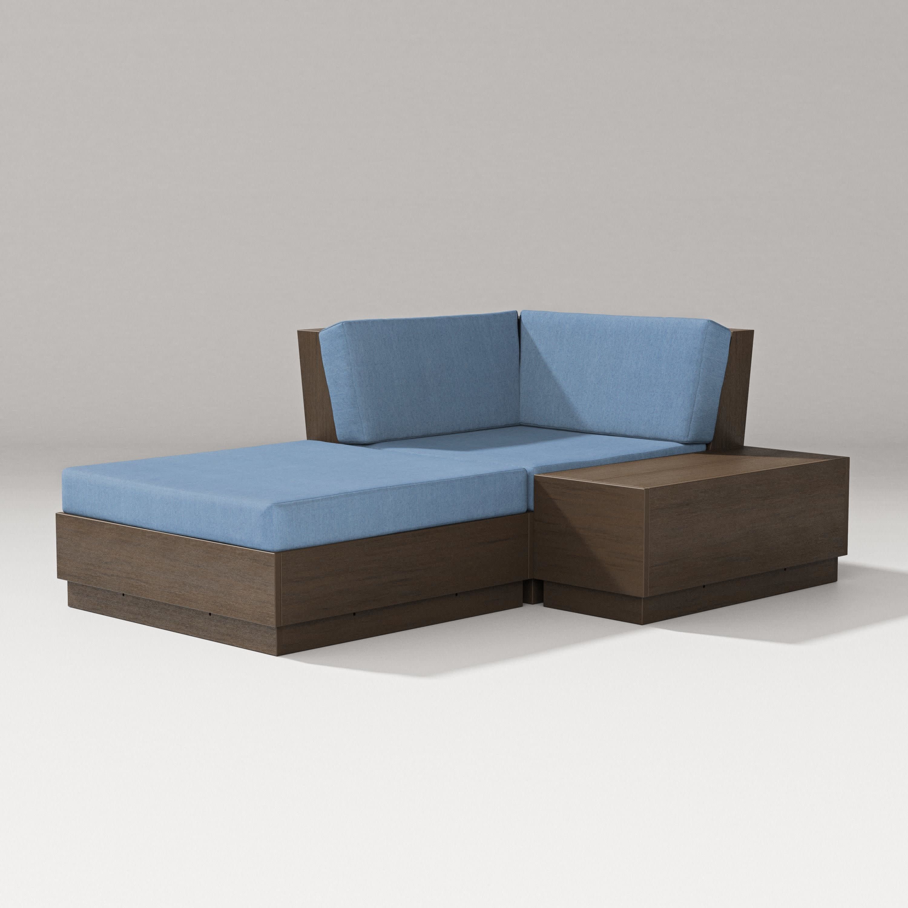 Elevate Corner Chaise in Kona / Sky Blue
