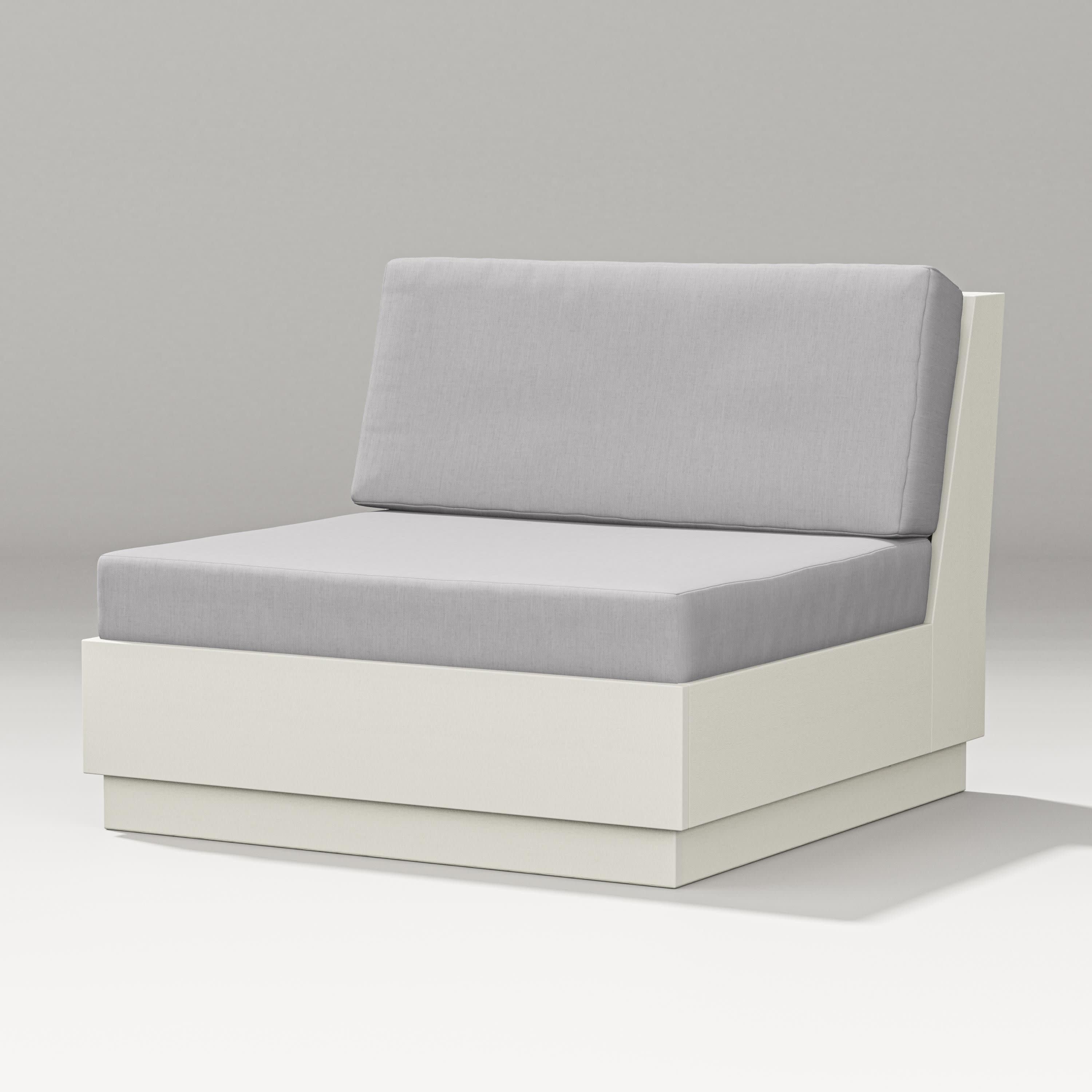 Elevate Modular Armless Chair in Vintage White / Granite