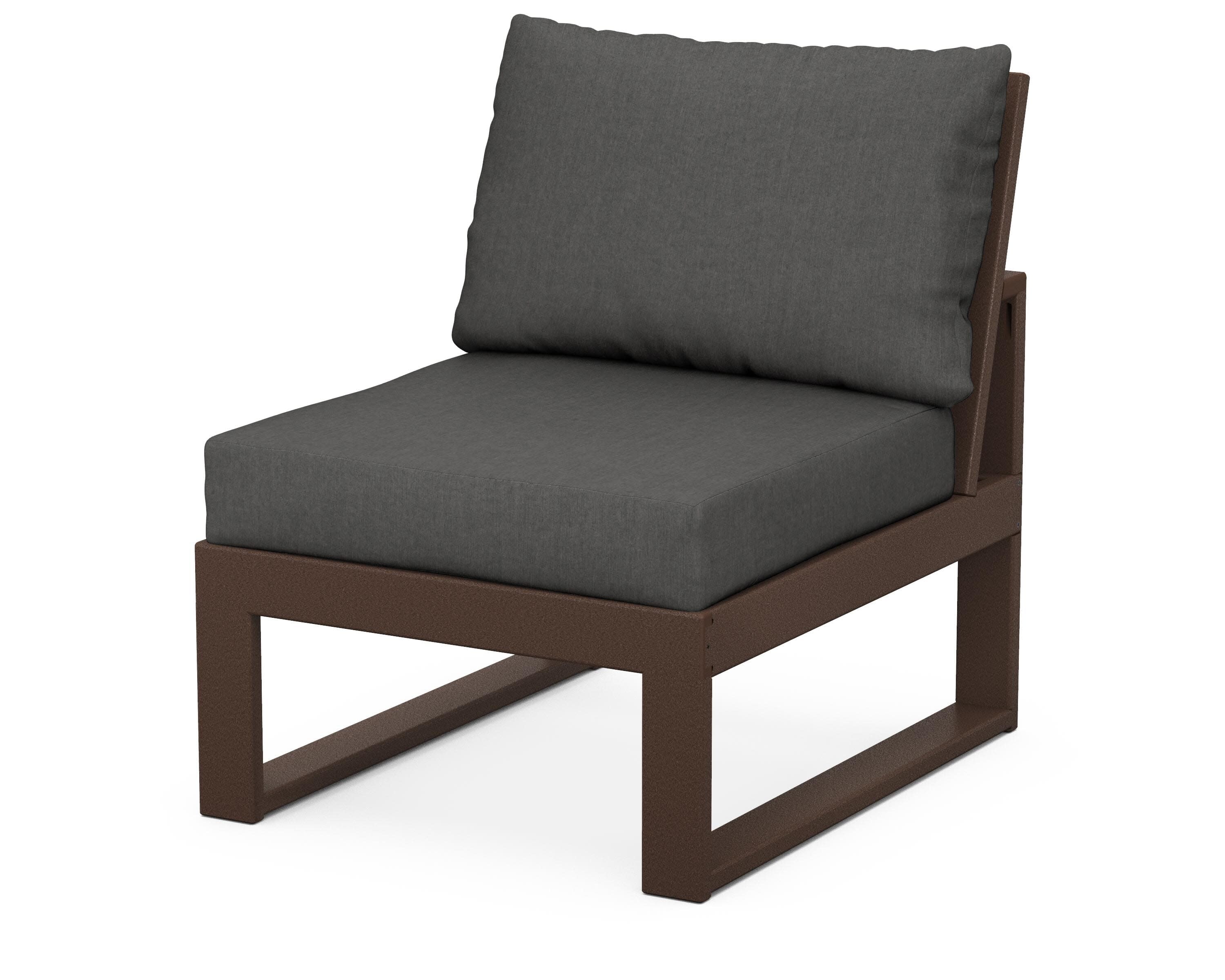 Modular Armless Chair in Mahogany / Spectrum Carbon