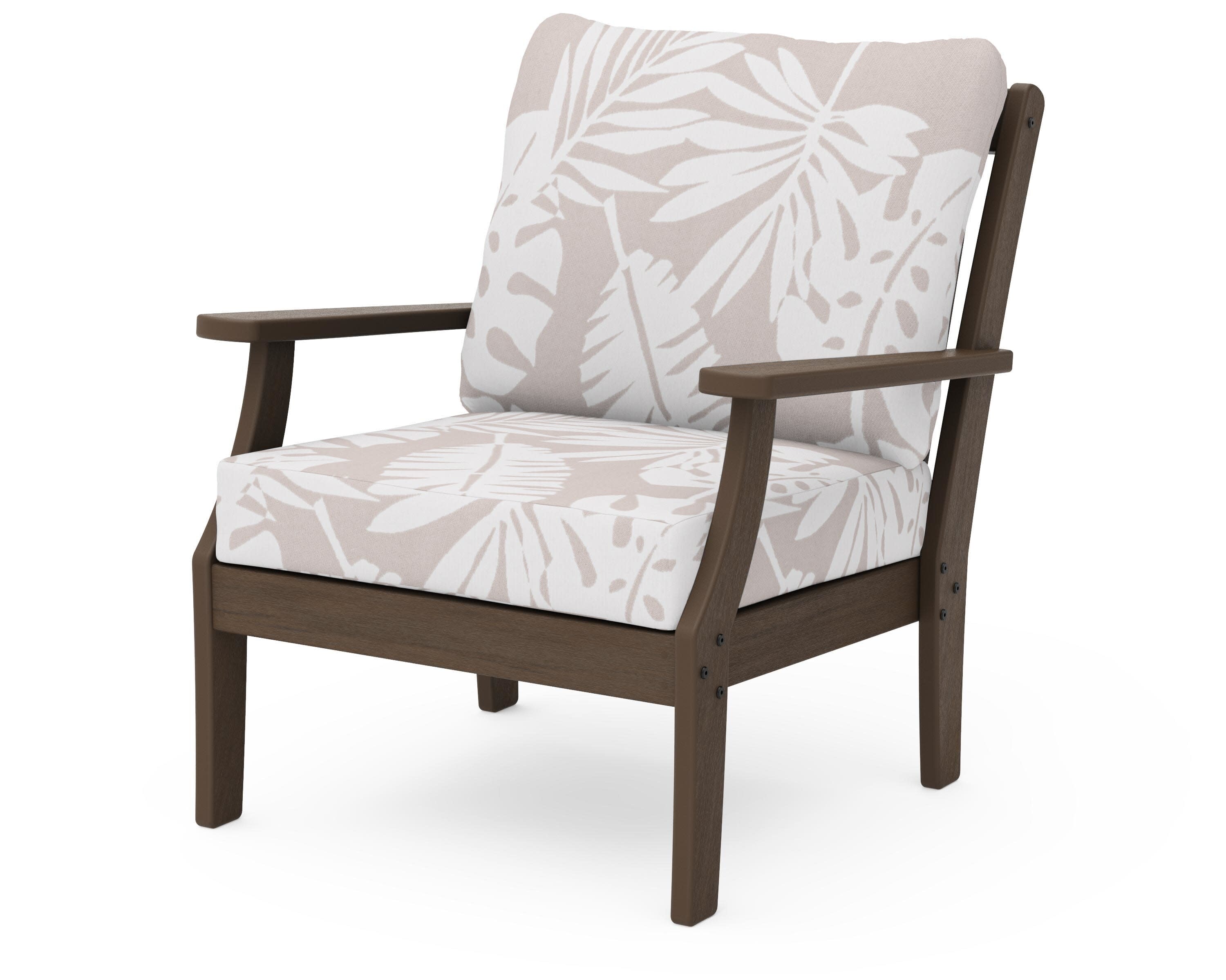 Braxton Deep Seating Chair in Kona / Leaf Dune Burlap