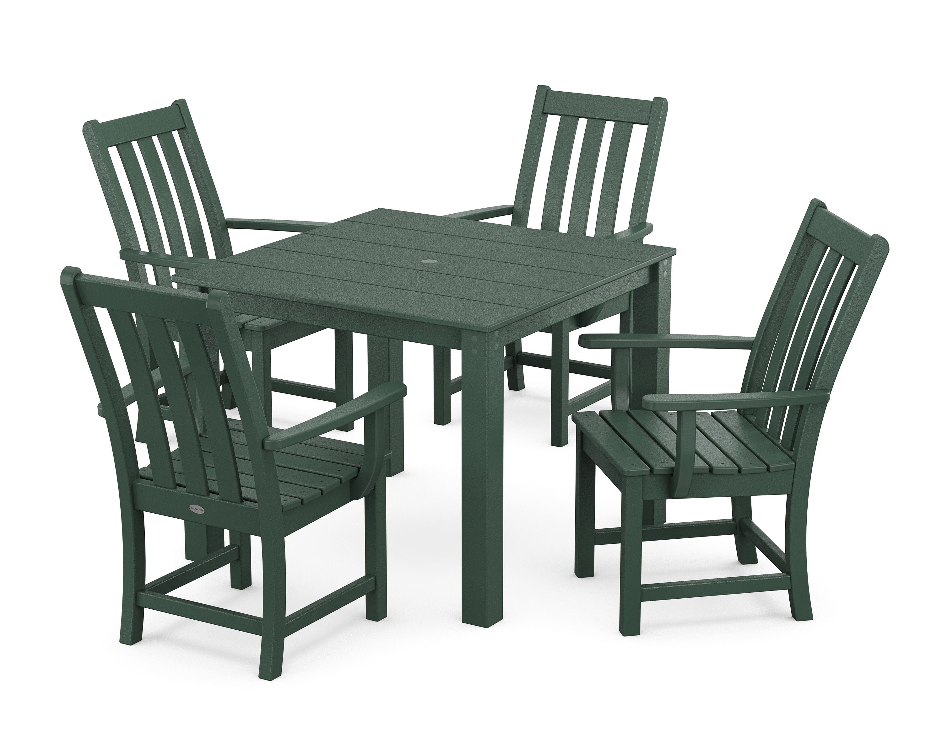 Vineyard 5-Piece Parsons Dining Set in Green