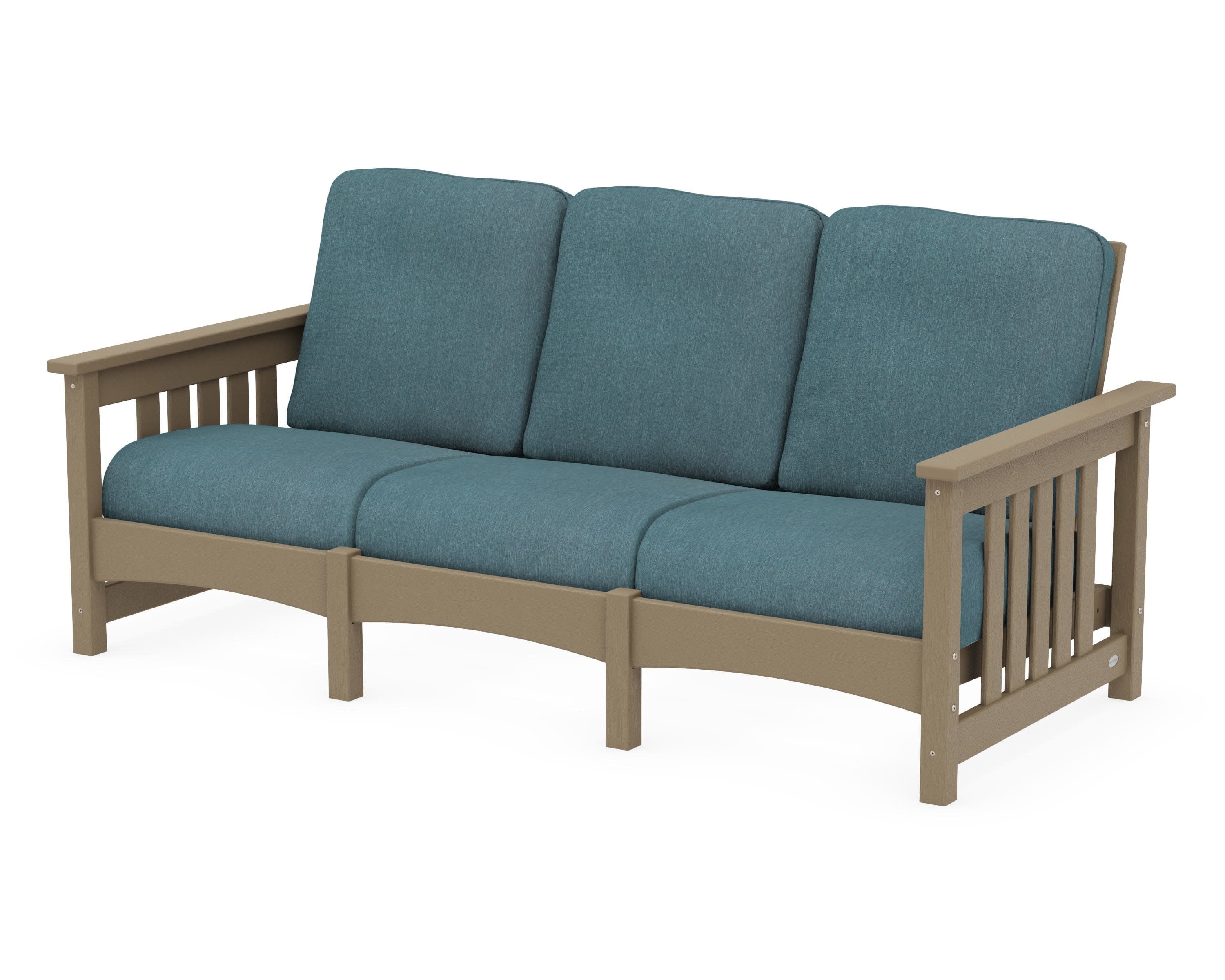 Club Mission Sofa in Vintage Sahara / Ocean Teal