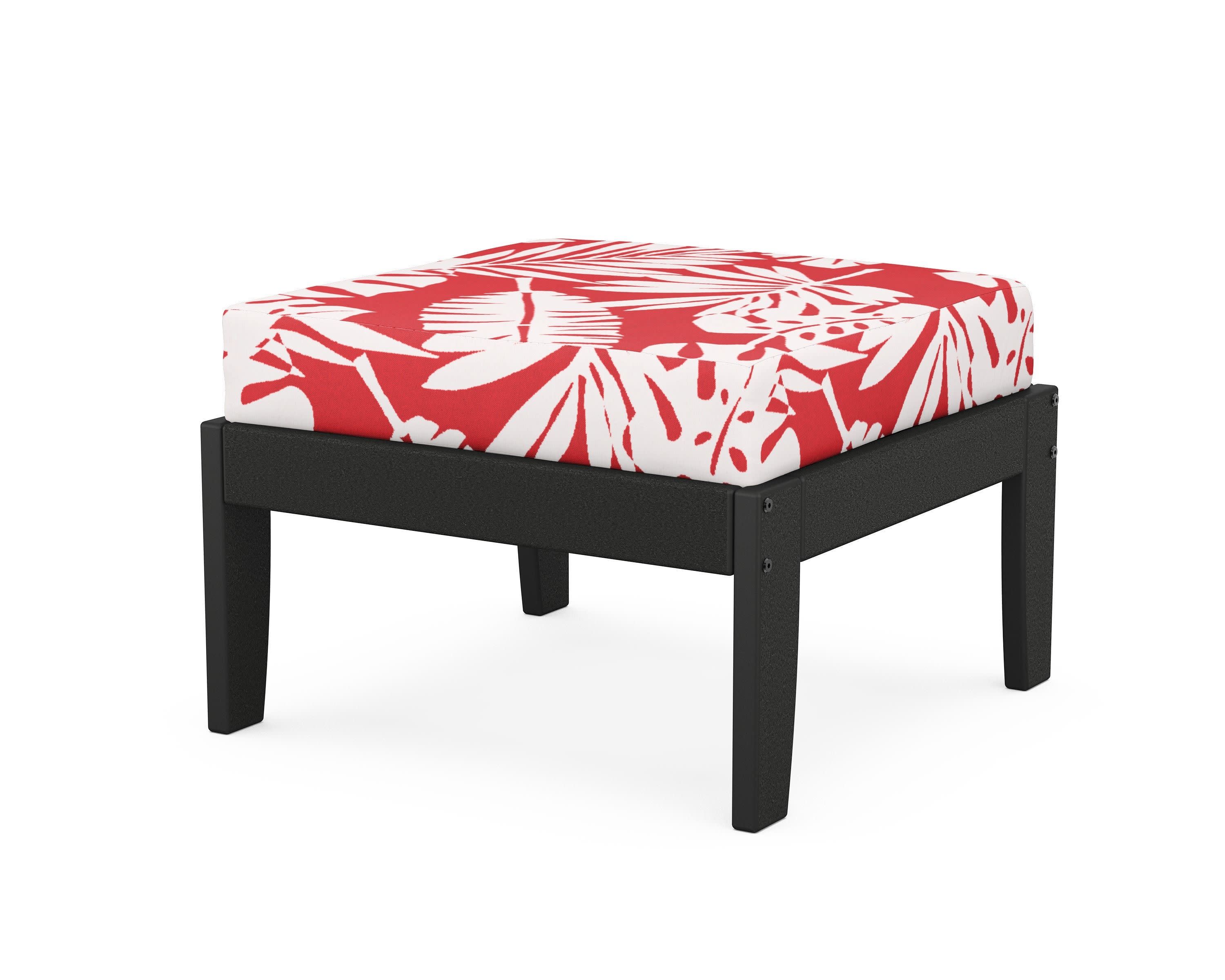 Modular Ottoman - Classic in Black / Leaf Crimson