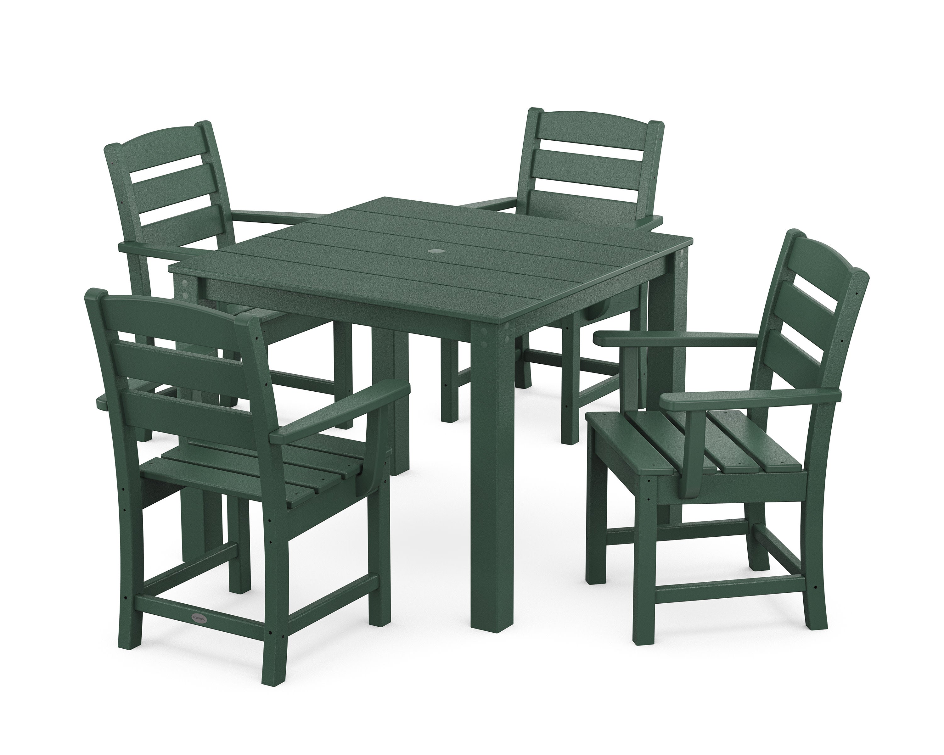 Lakeside 5-Piece Parsons Dining Set in Green