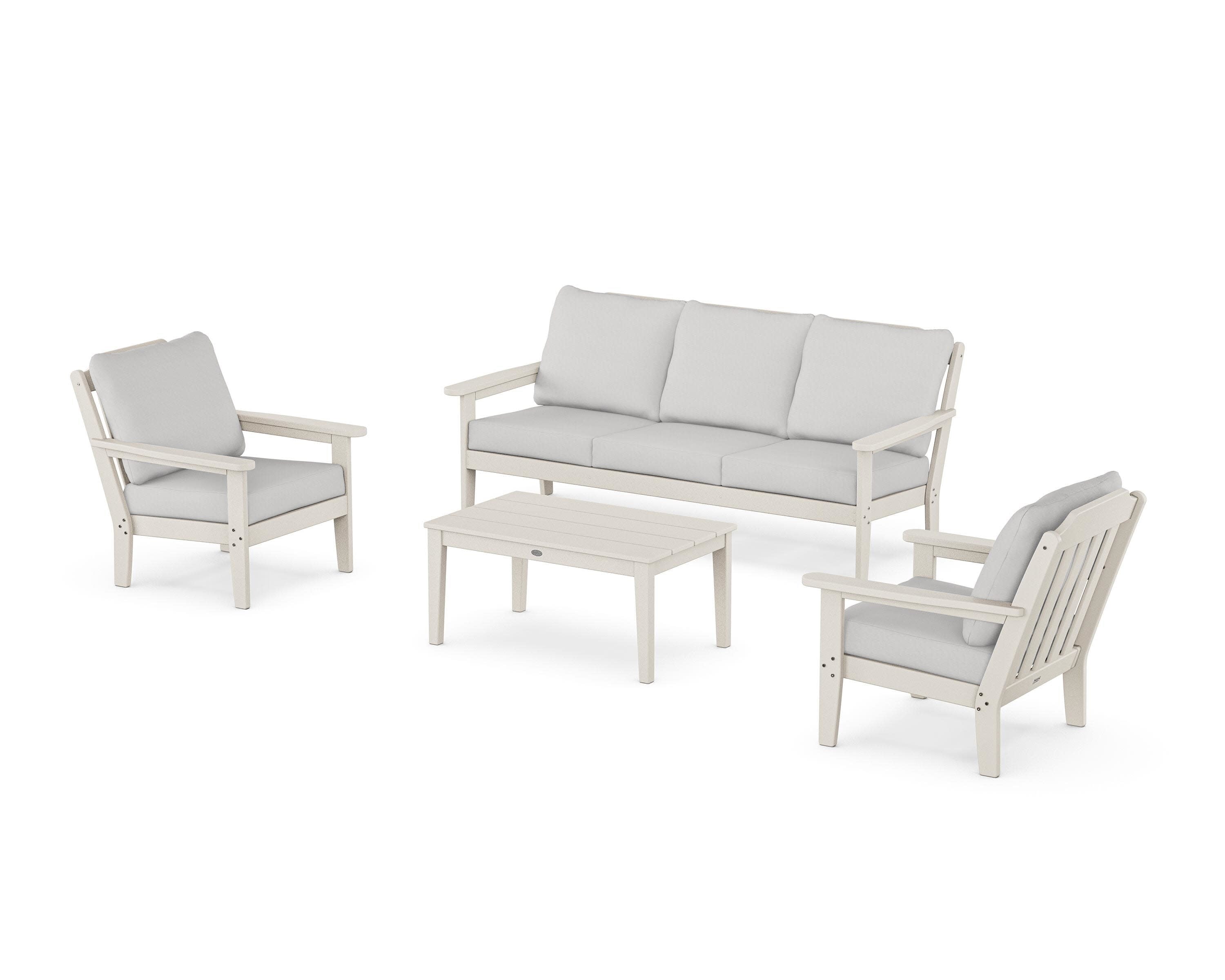 Cottage 4-Piece Deep Seating Set with Sofa in Sand / Diamond in the Rough