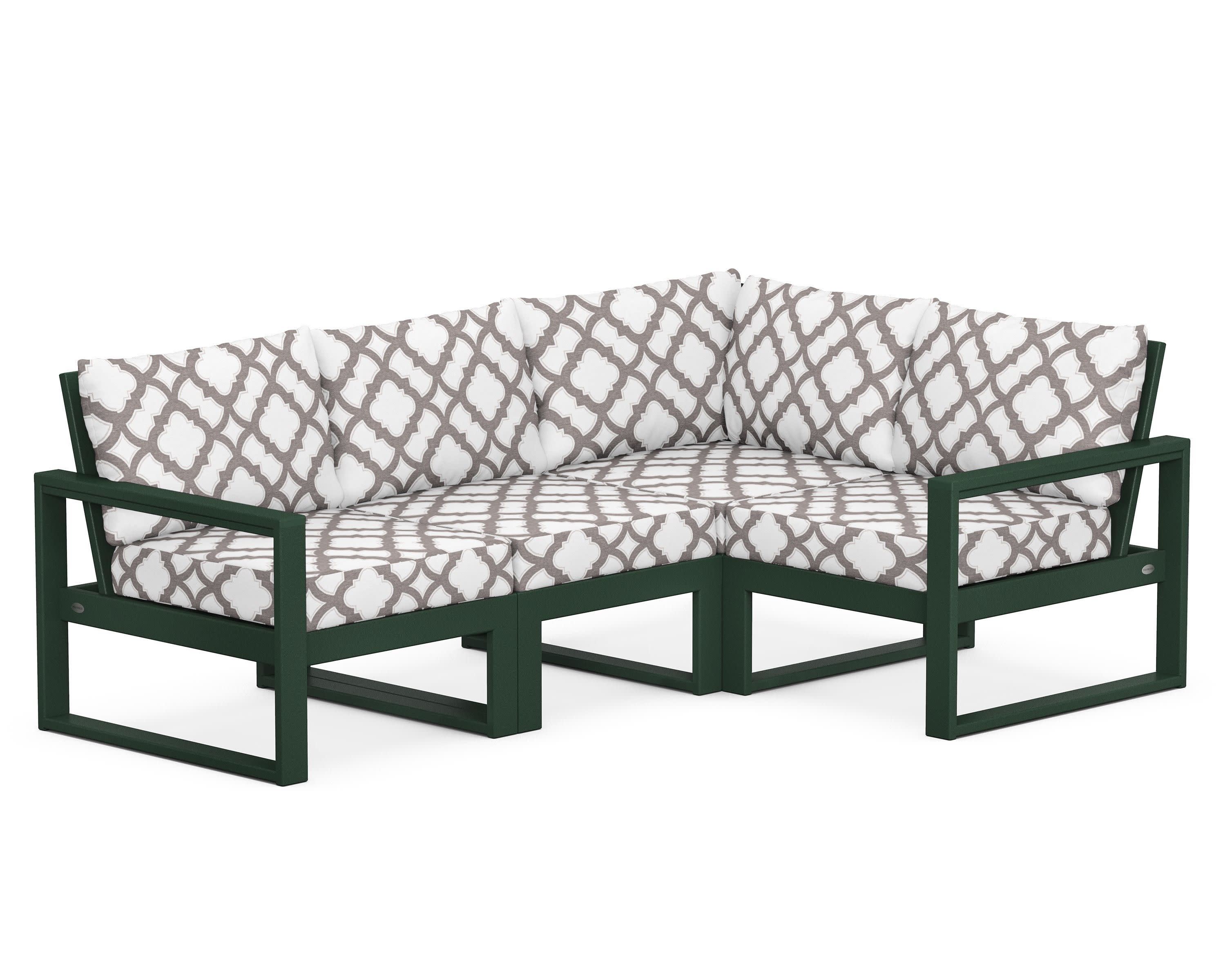 EDGE 4-Piece Modular Deep Seating Set in Green / Trellis Grey Mist